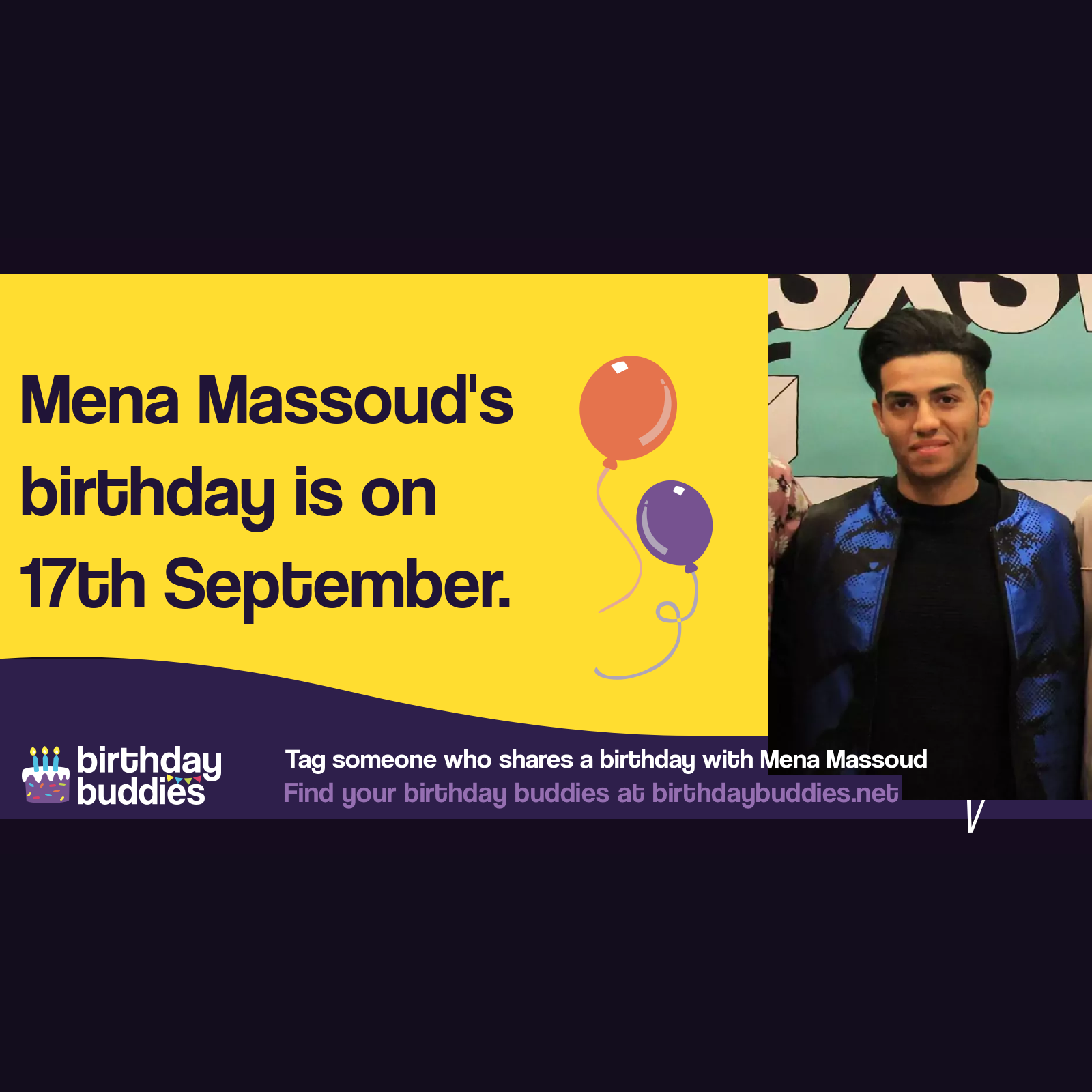 Mena Massoud&rsquo;s birthday is 17th September 1991
