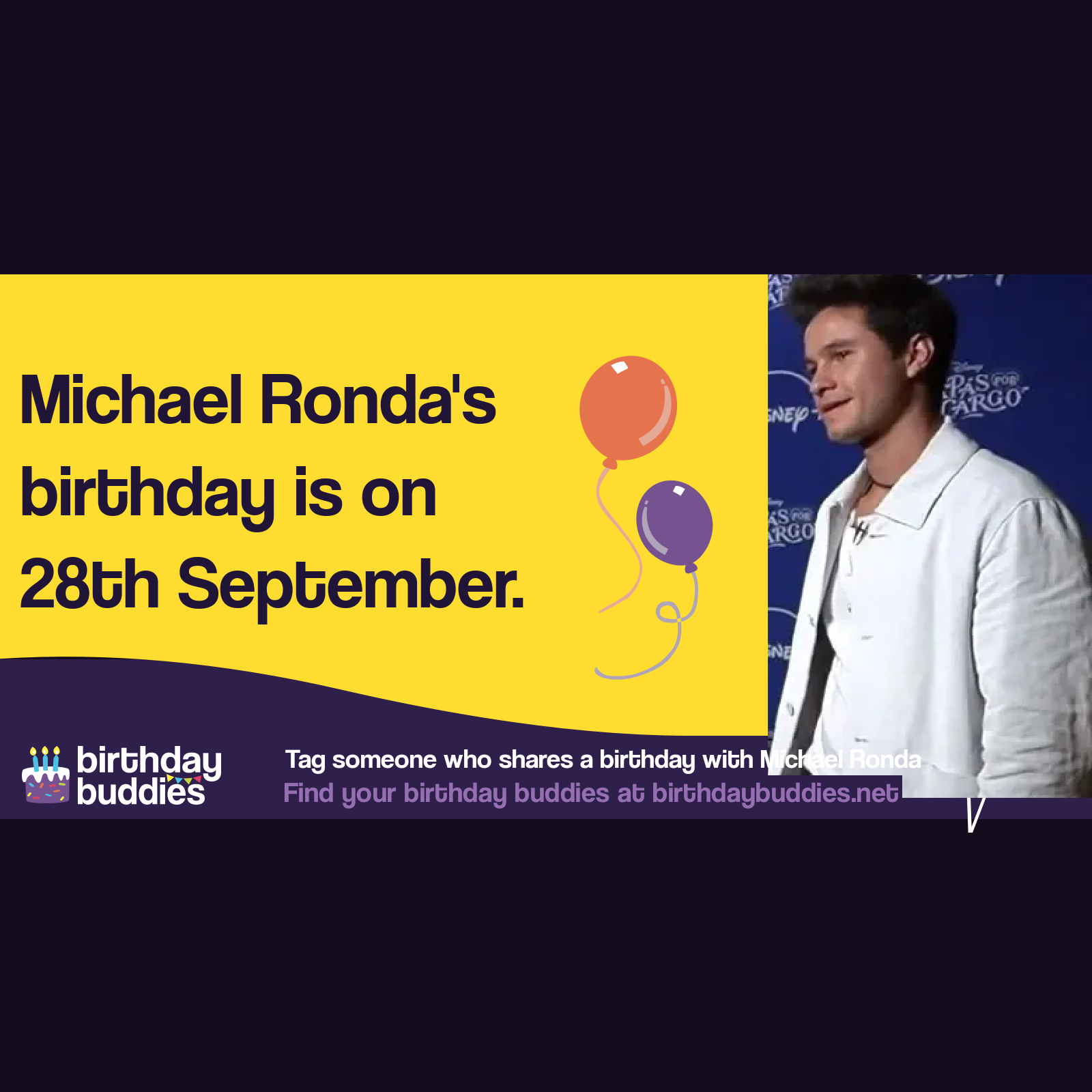 Michael Ronda's birthday is 28th September 1996