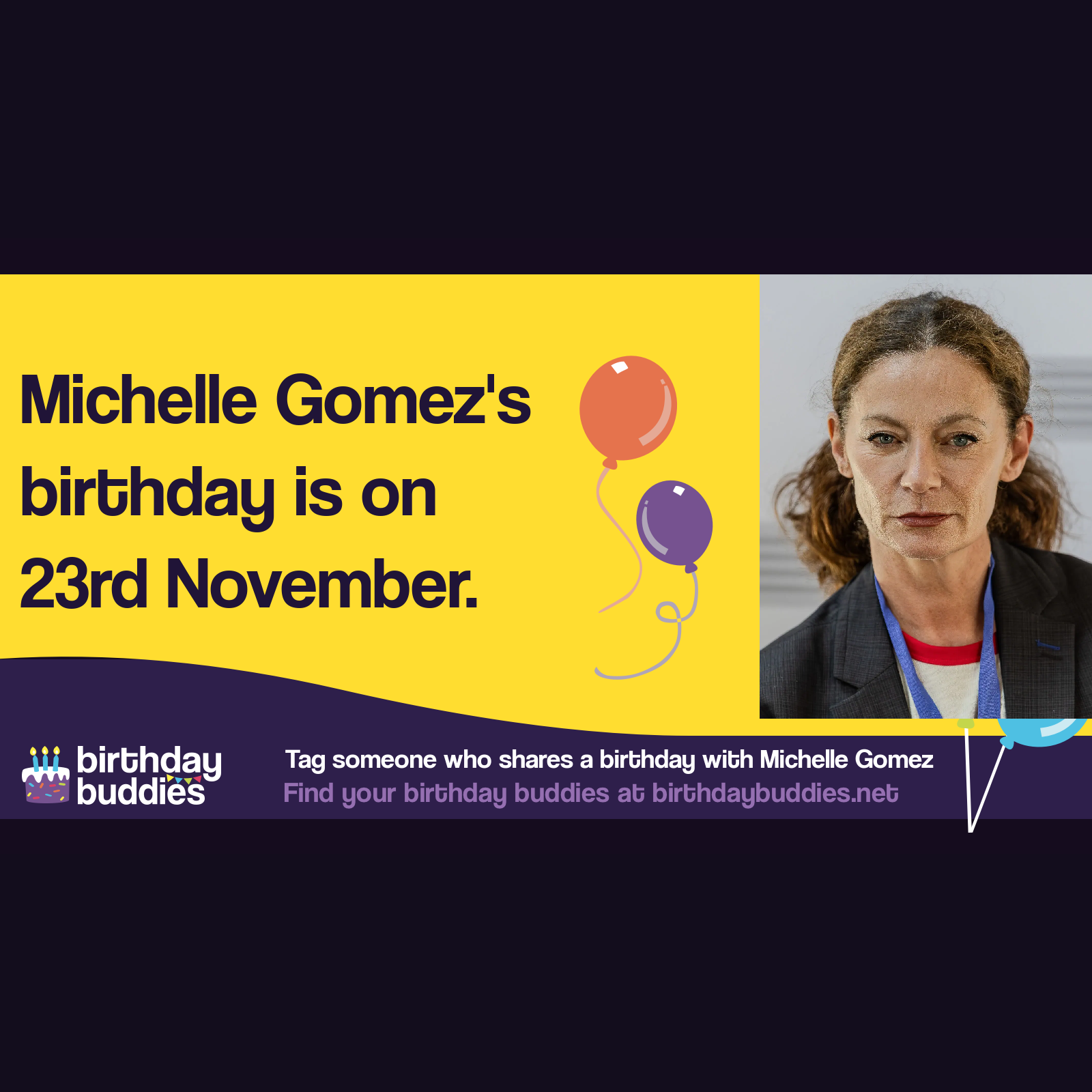 Michelle Gomez's birthday is 23rd November 1966