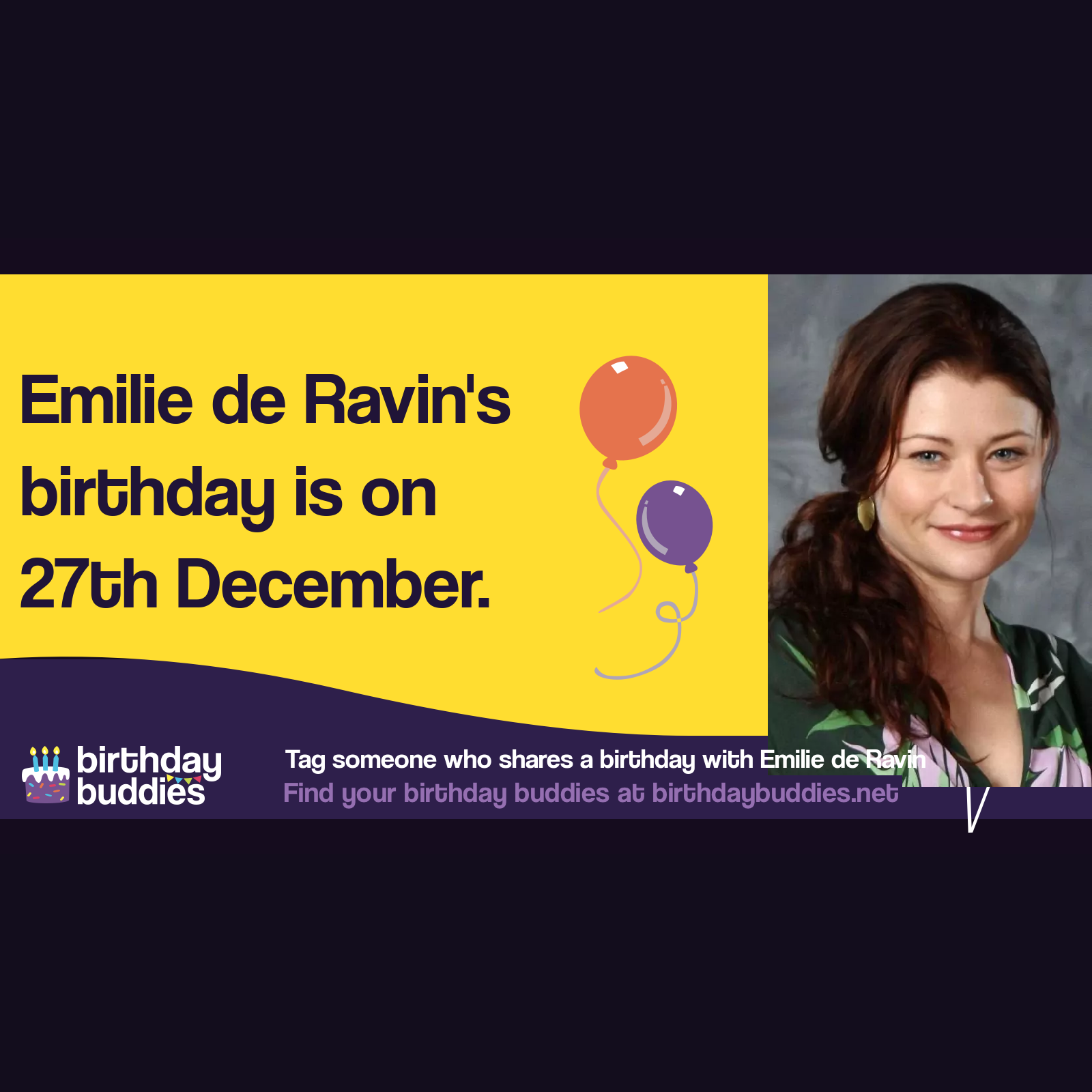 Émilie de Ravin’s birthday is 27th December 1981