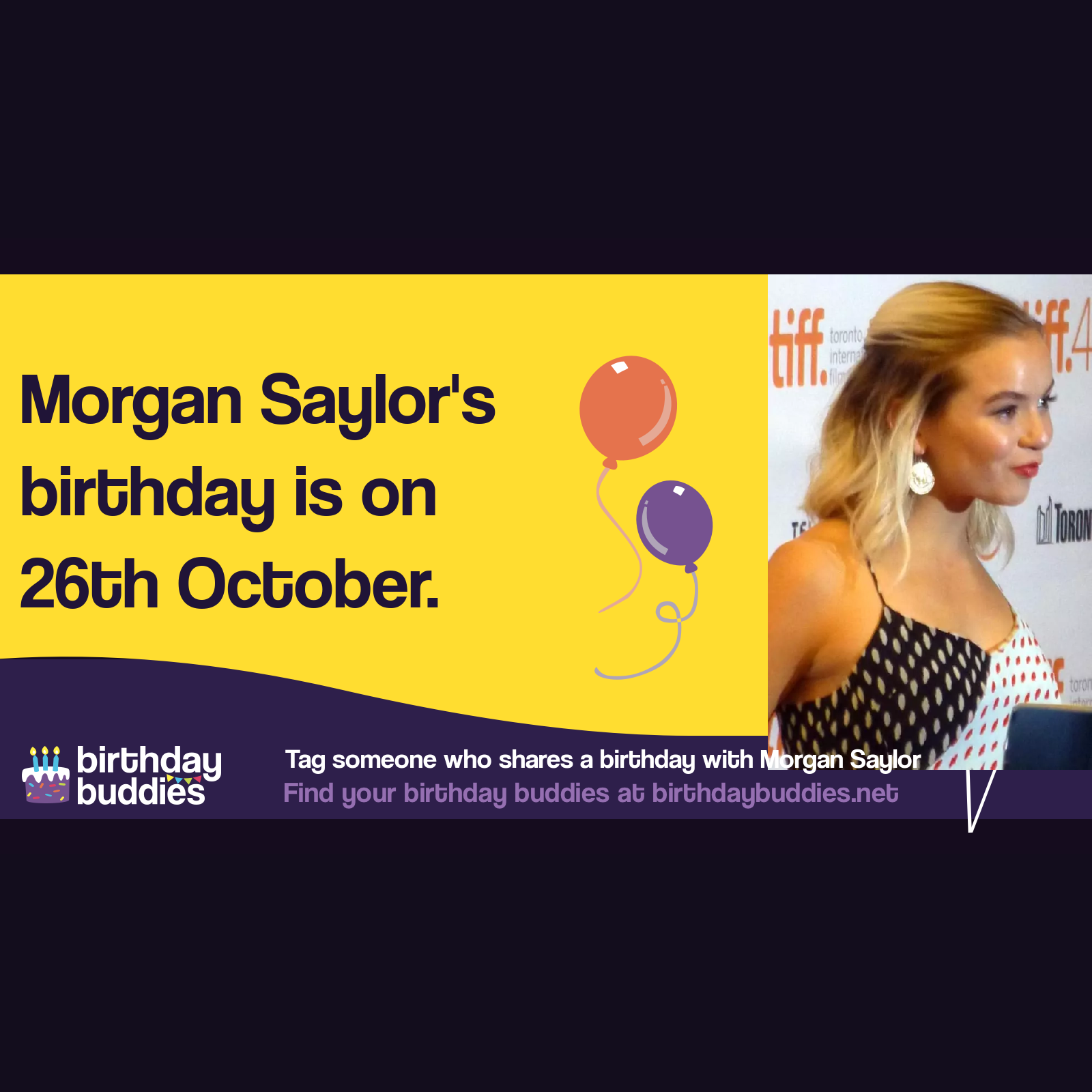 Morgan Saylor’s birthday is 26th October 1994
