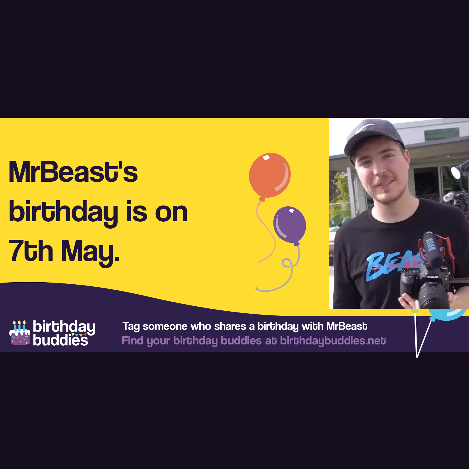 MrBeast’s birthday is 7th May 1998