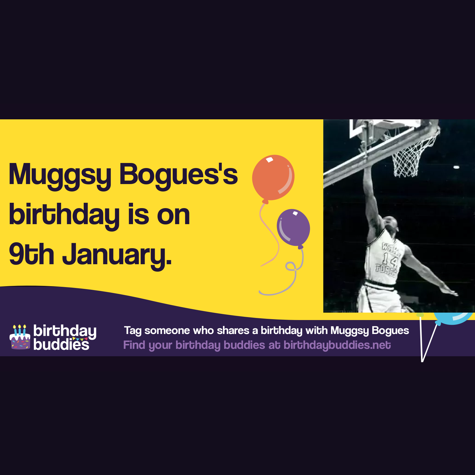 Muggsy Bogues's birthday is 9th January 1965