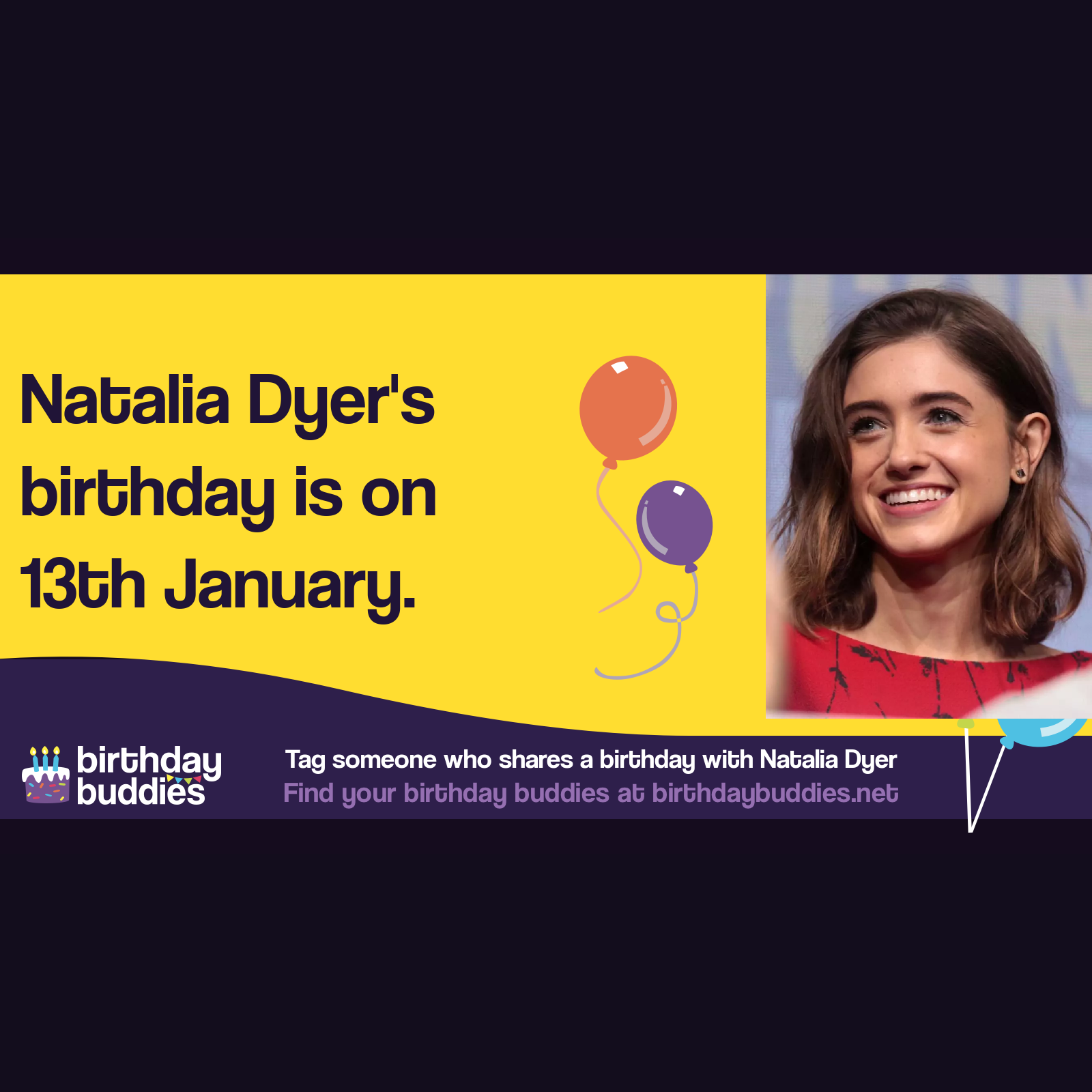 Natalia Dyer’s birthday is 13th January 1997