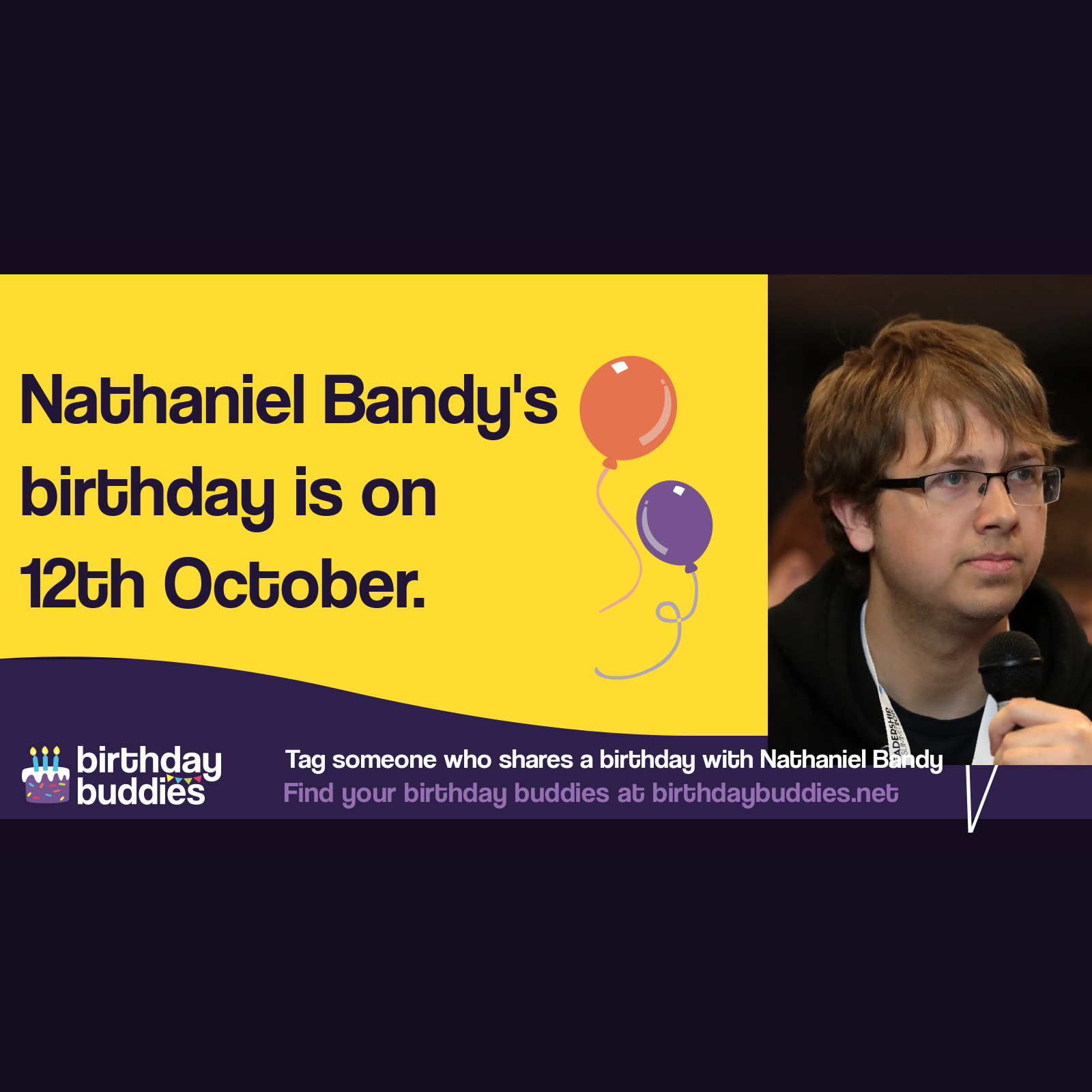Nathaniel Bandy's birthday is 12th October 1993