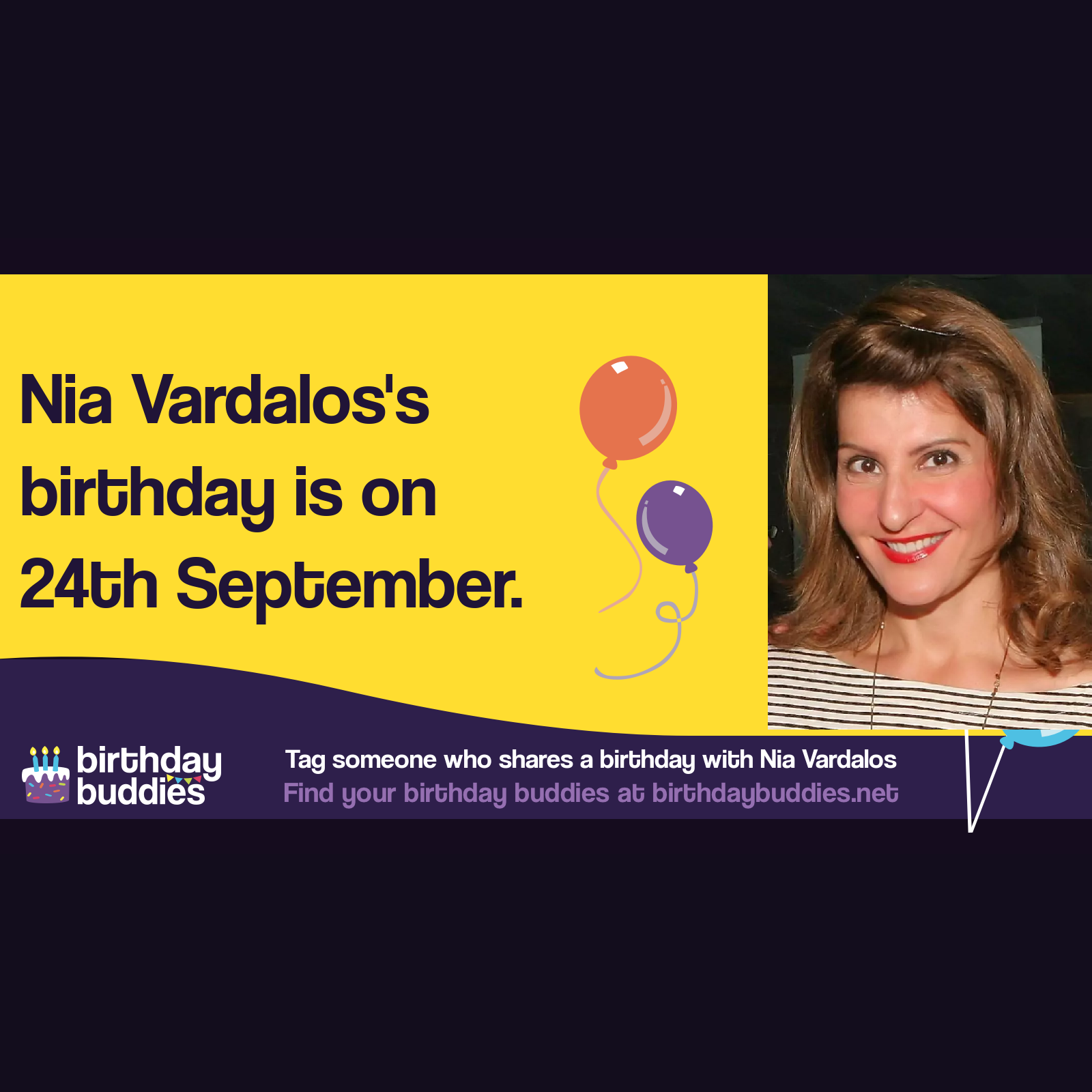 Nia Vardalos’s birthday is 24th September 1962