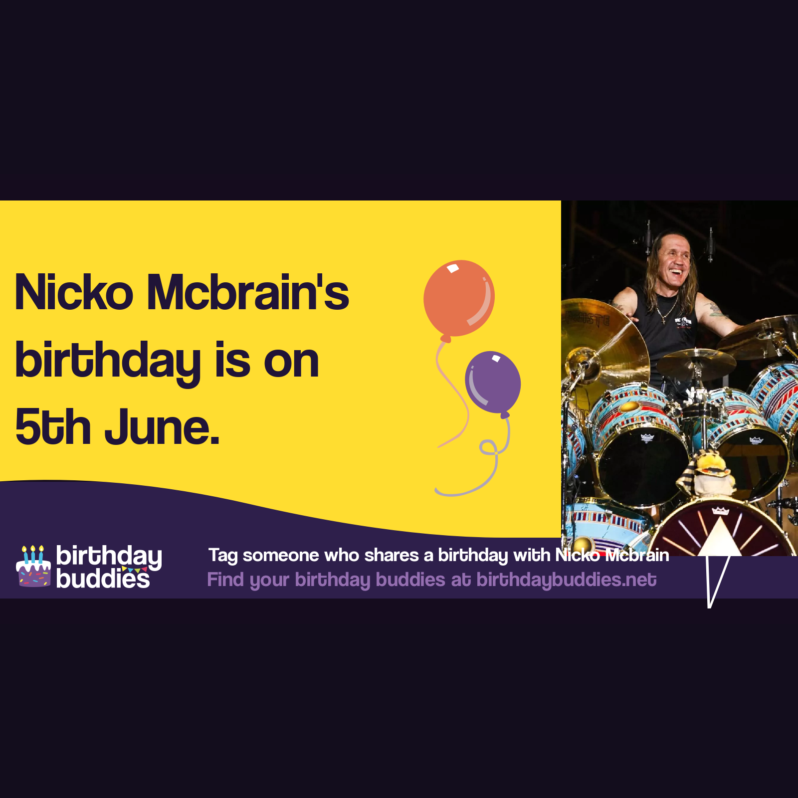 Nicko Mcbrain’s birthday is 5th June 1952