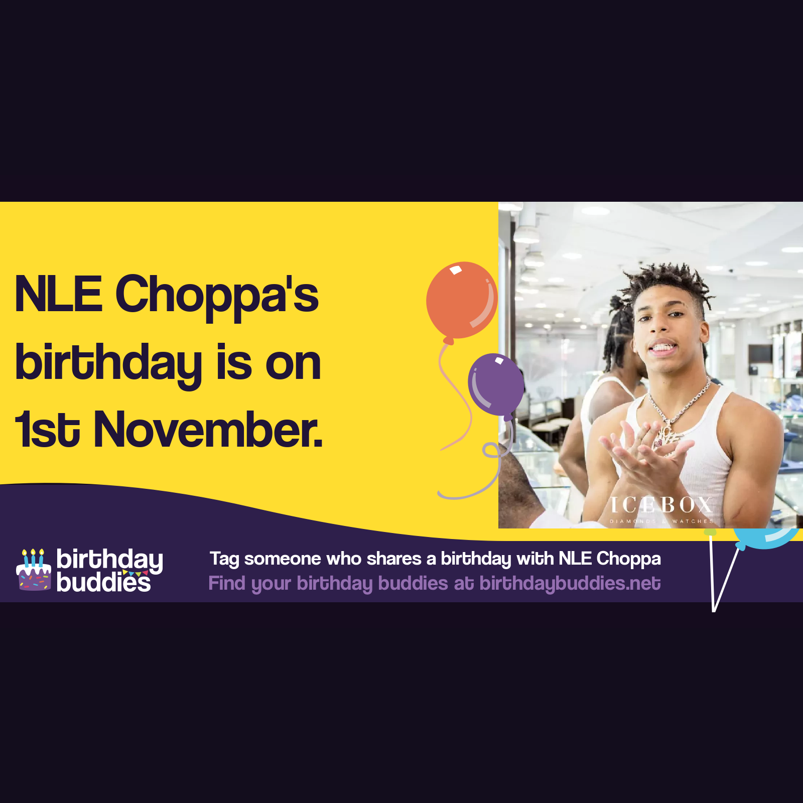 NLE Choppa's birthday is 1st November 2002