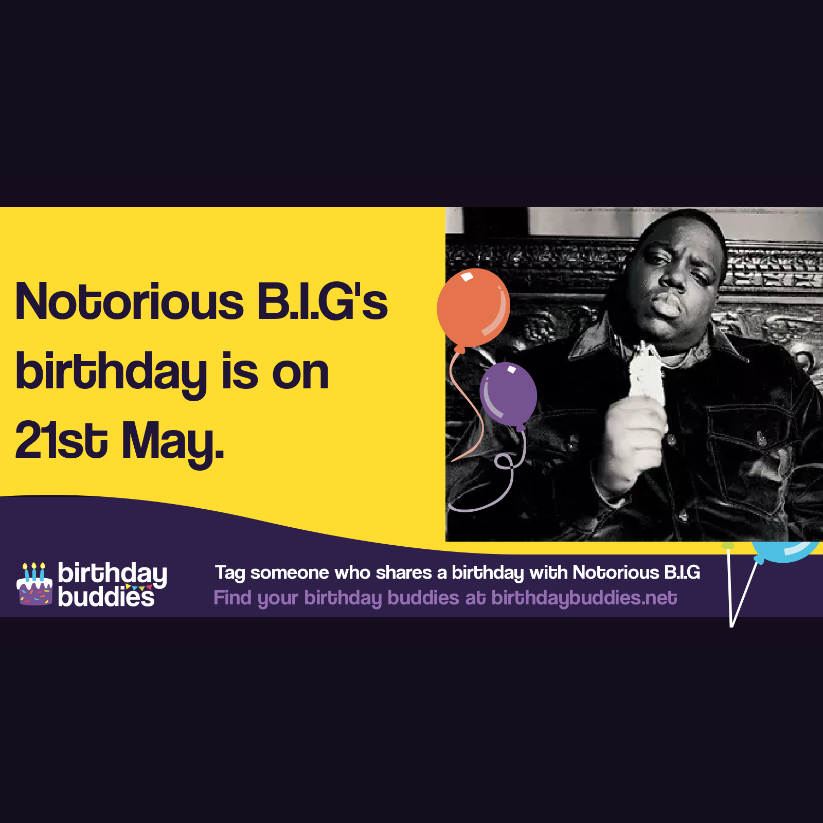 Notorious B.I.G’s birthday was 21st May 1972