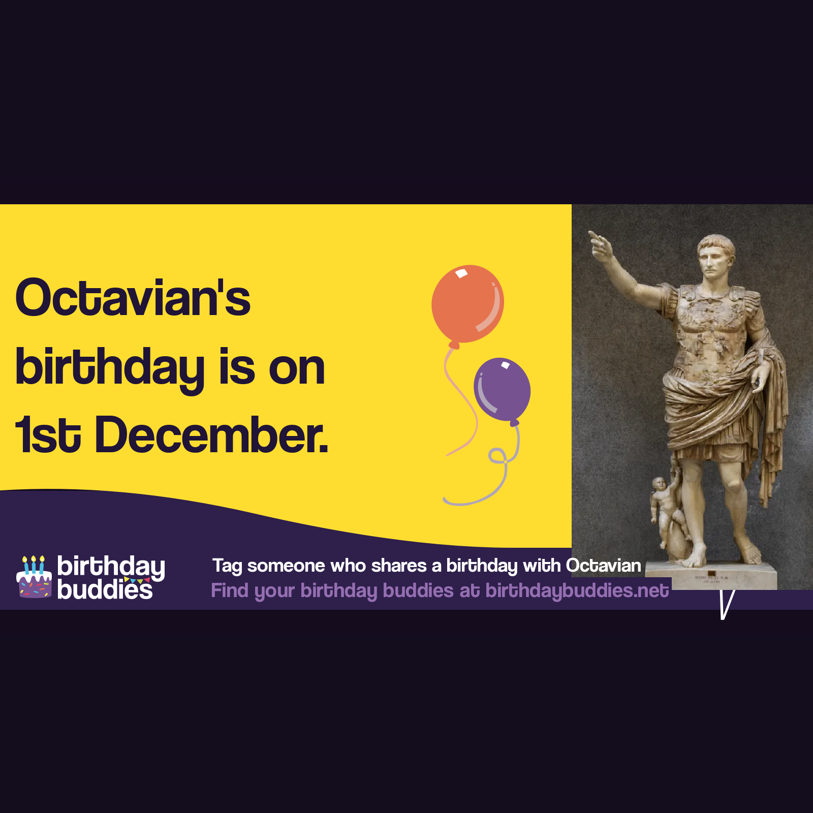 Octavian's birthday was 1st December -0064