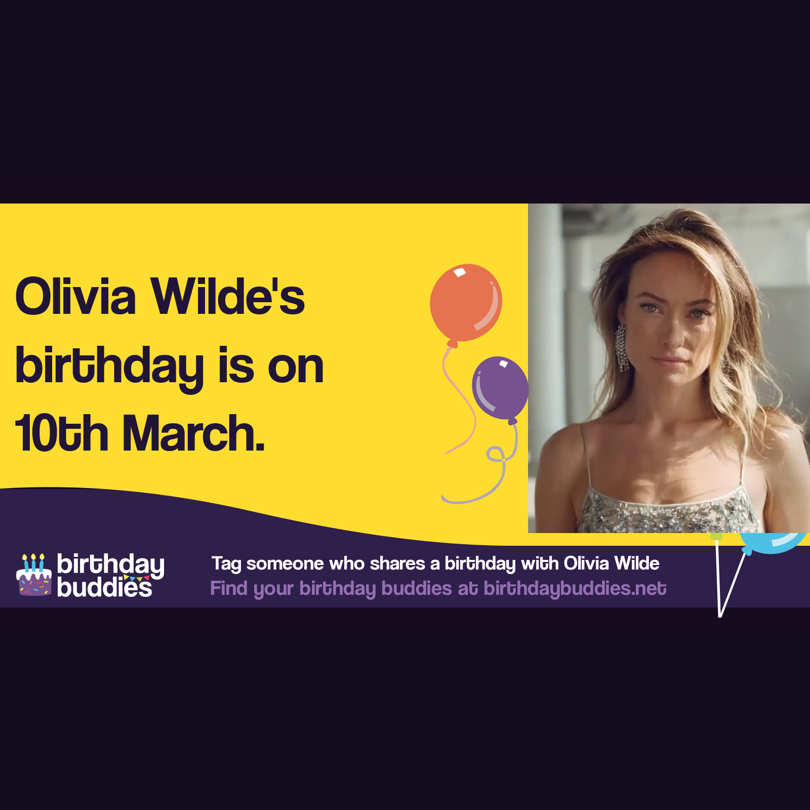 Olivia Wilde's birthday is 10th March 1984