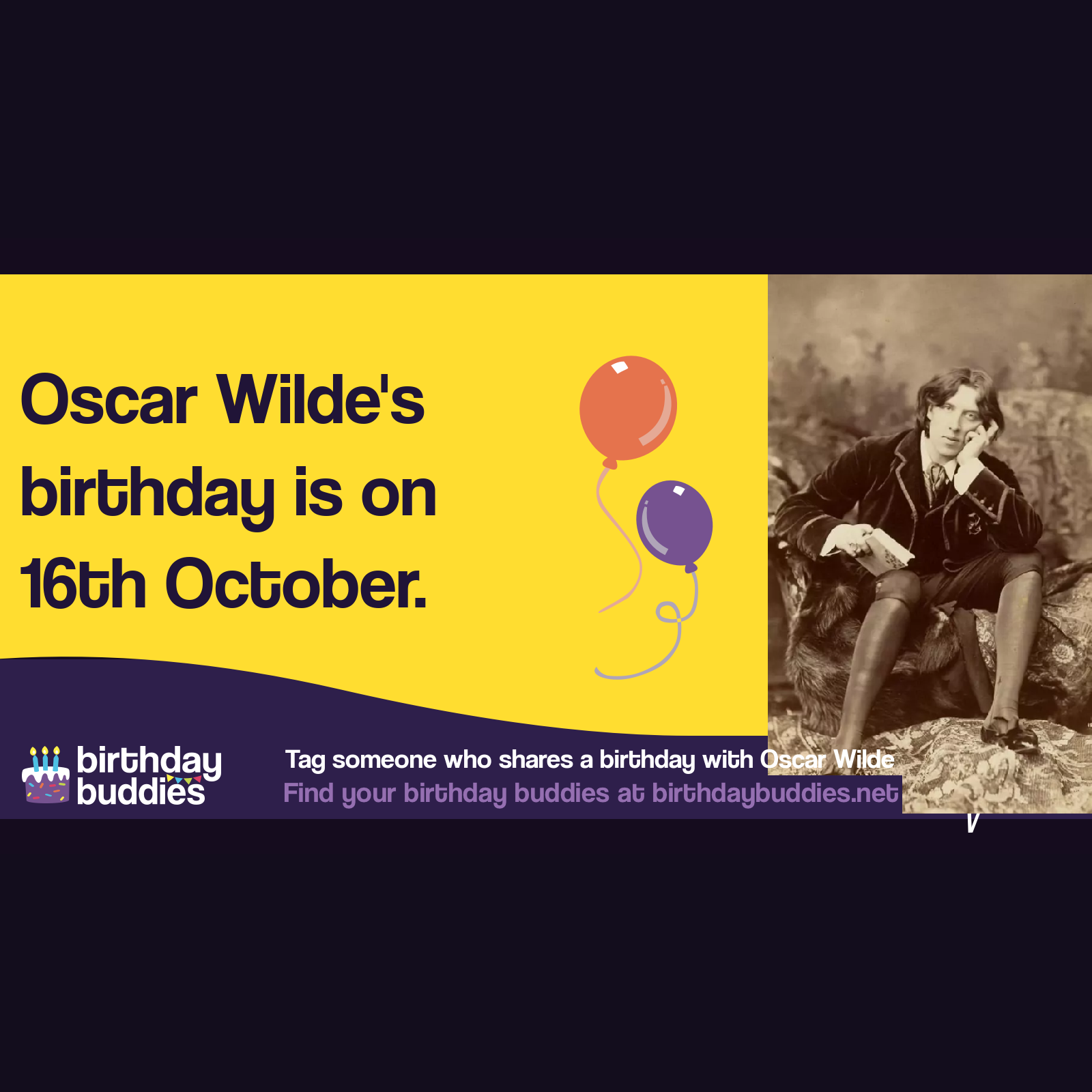 Oscar Wilde's birthday was 16th October 1854