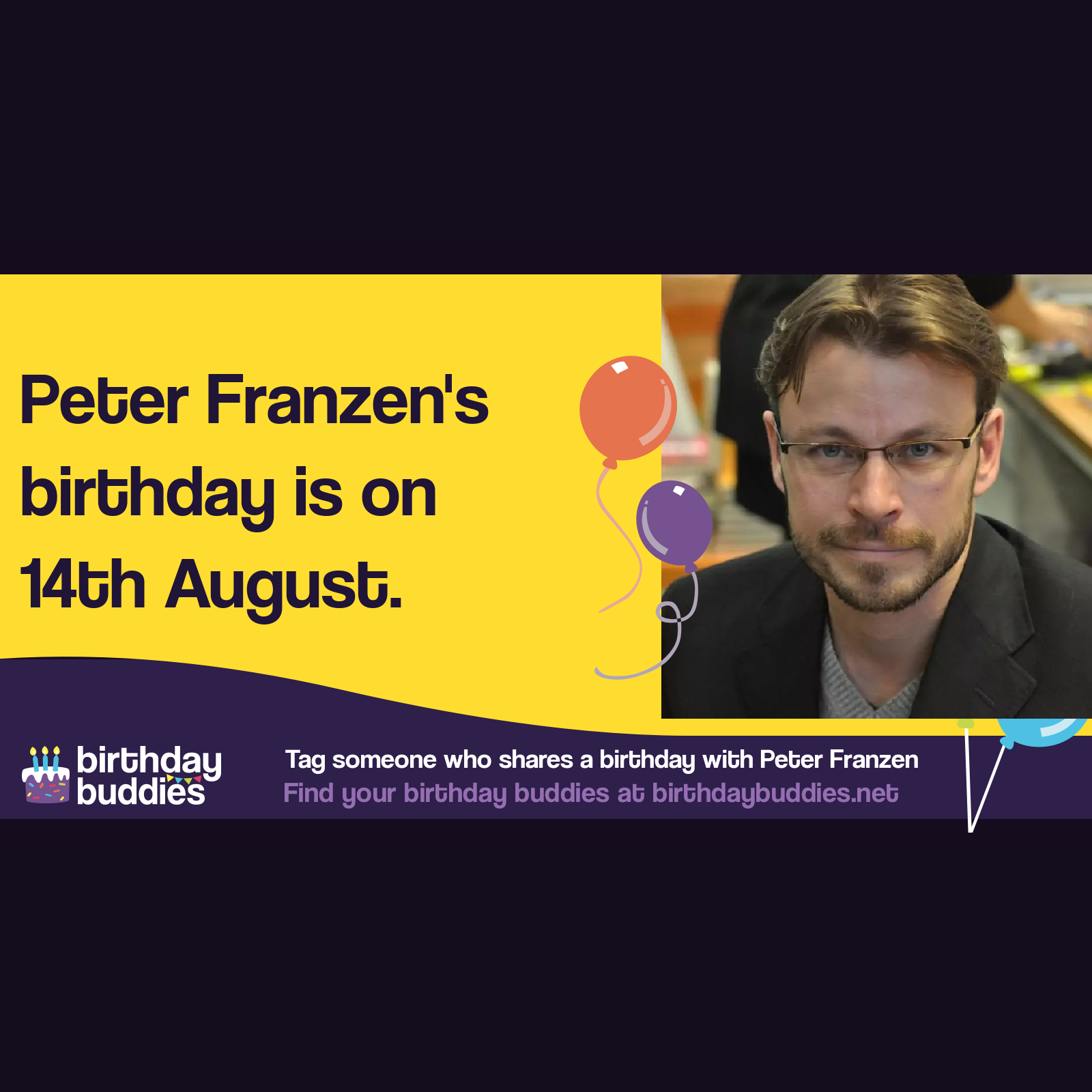 Peter Franzén's birthday is 14th August 1971
