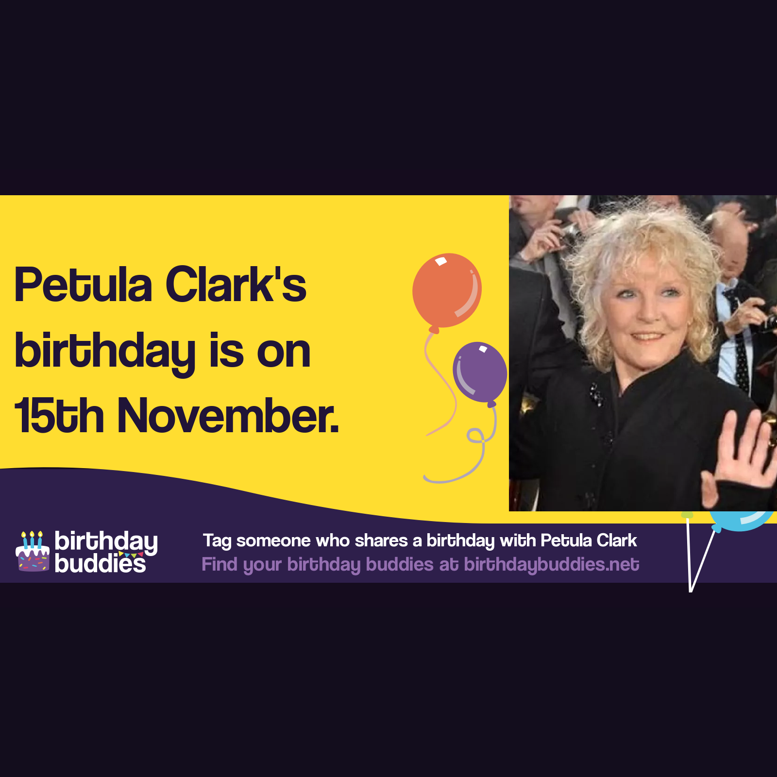 Petula Clark’s birthday is 15th November 1932