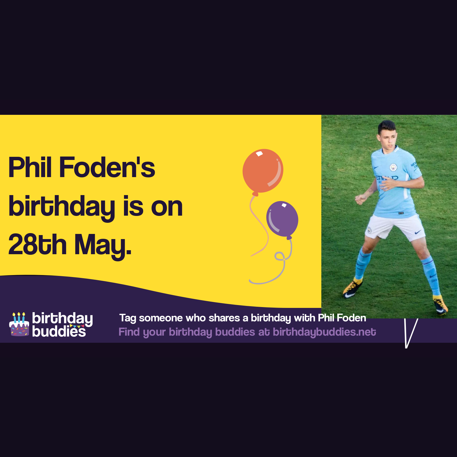 Phil Foden’s birthday is 28th May 2000