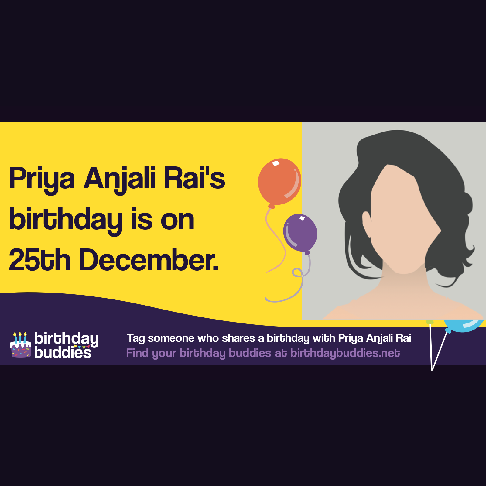 Priya Anjali Rai’s birthday is 25th December 1977
