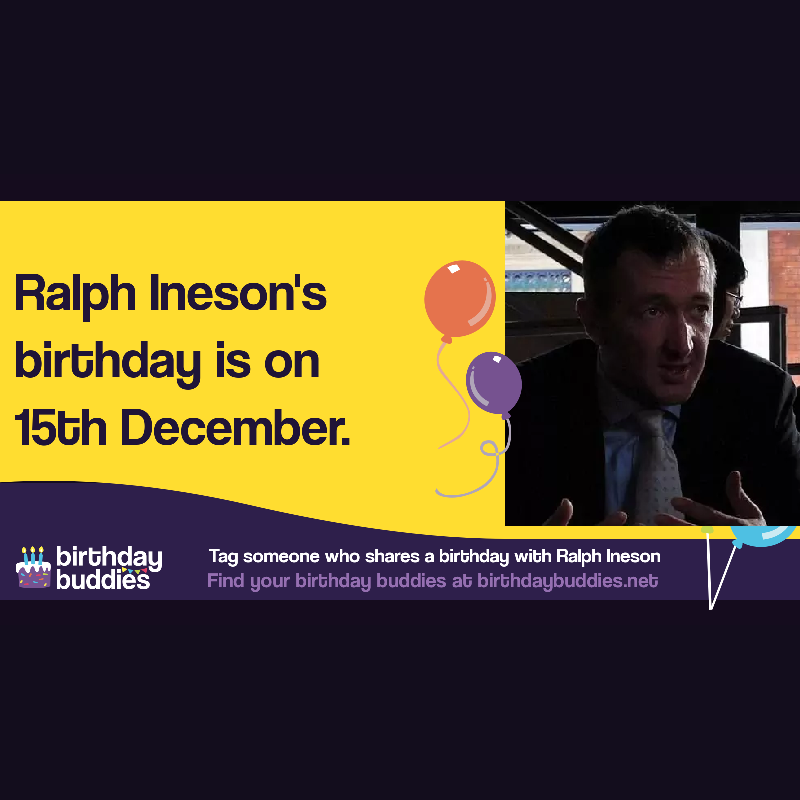 Ralph Ineson's birthday is 15th December 1969