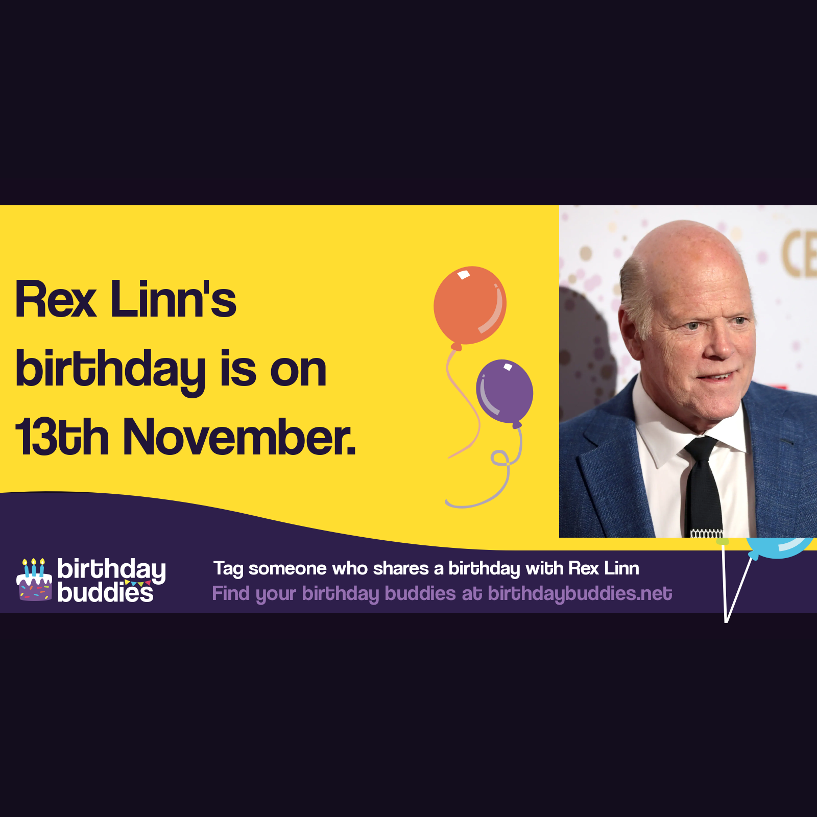 Rex Linn's birthday is 13th November 1956