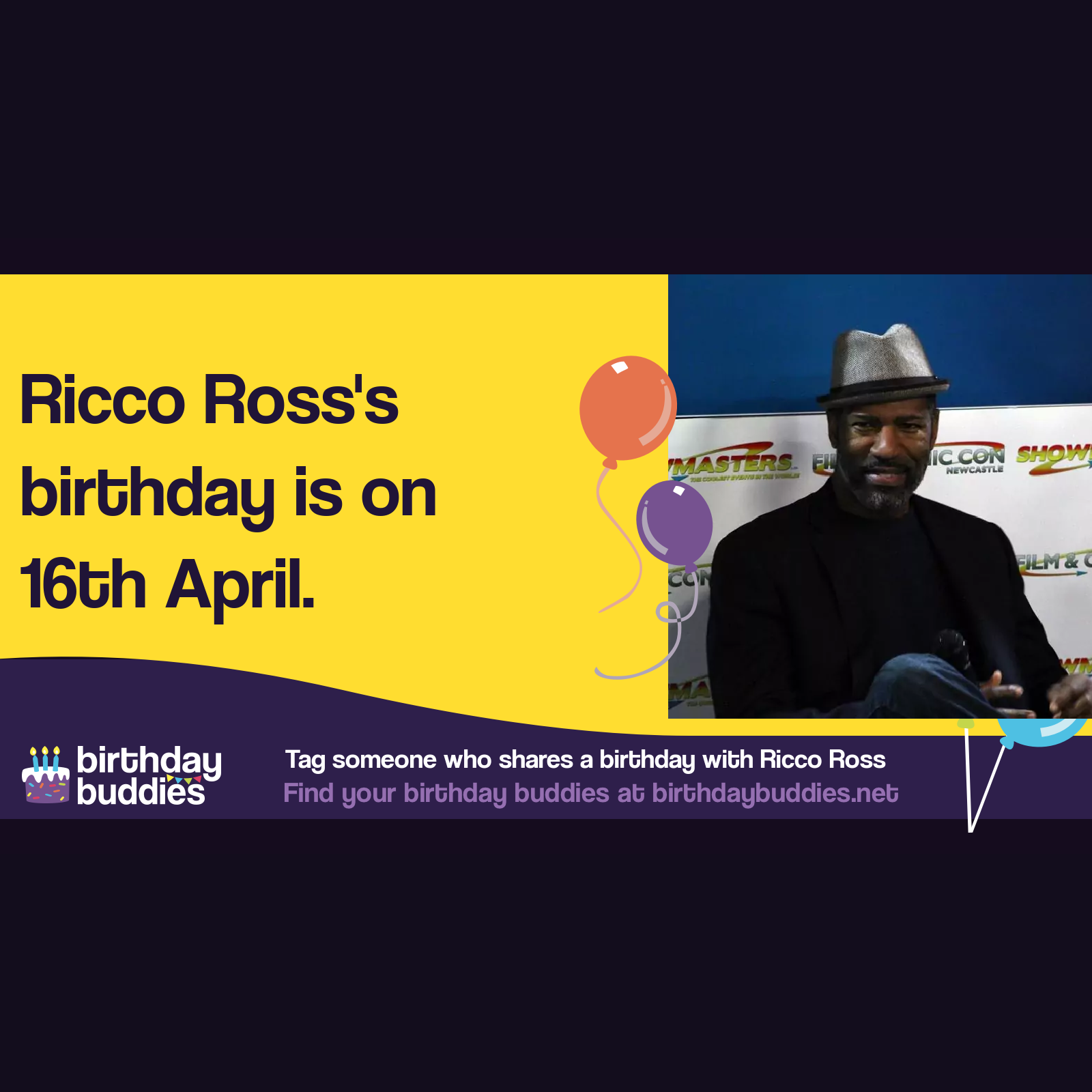Ricco Ross’s birthday is 16th April 1960