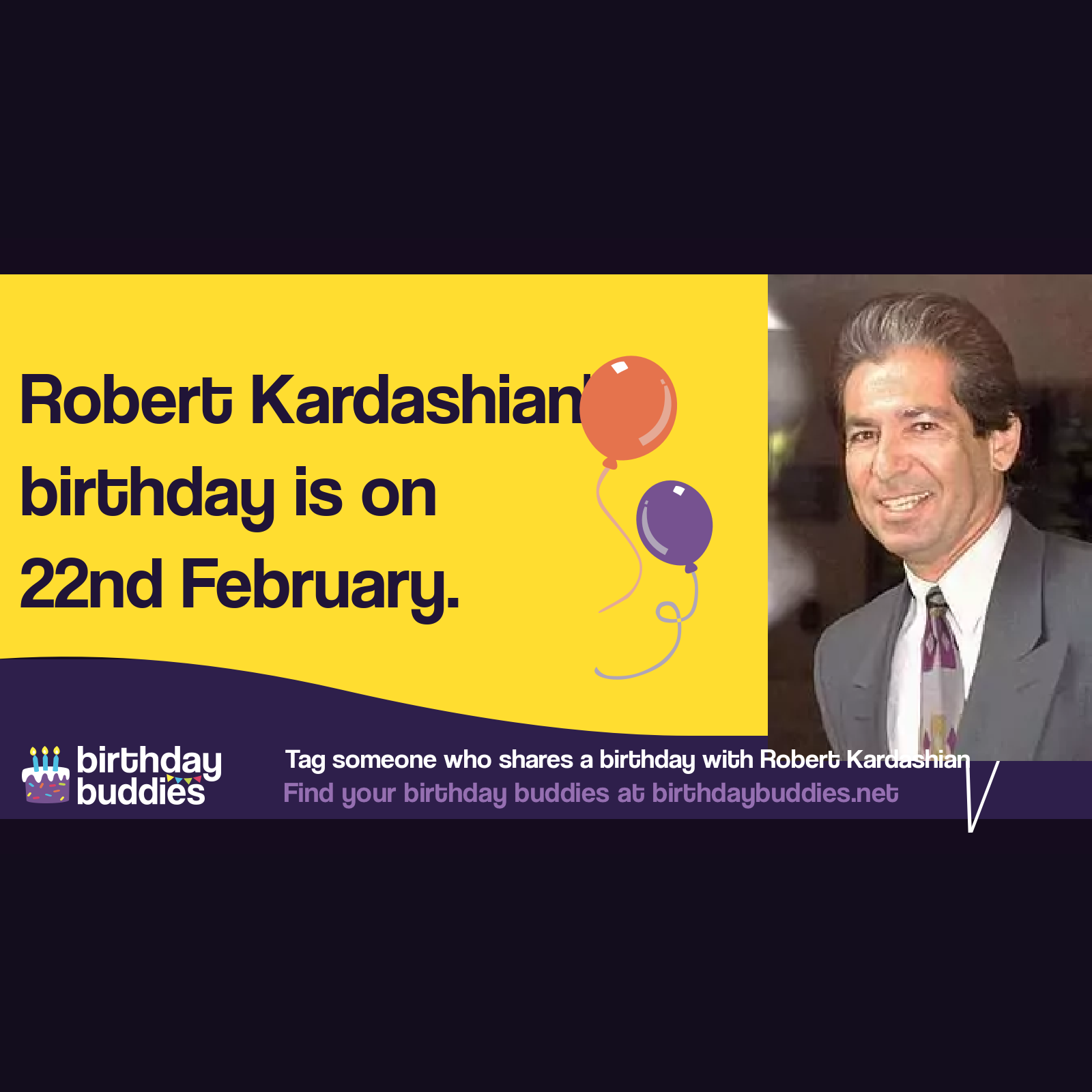 Robert Kardashian's birthday was 22nd February 1944