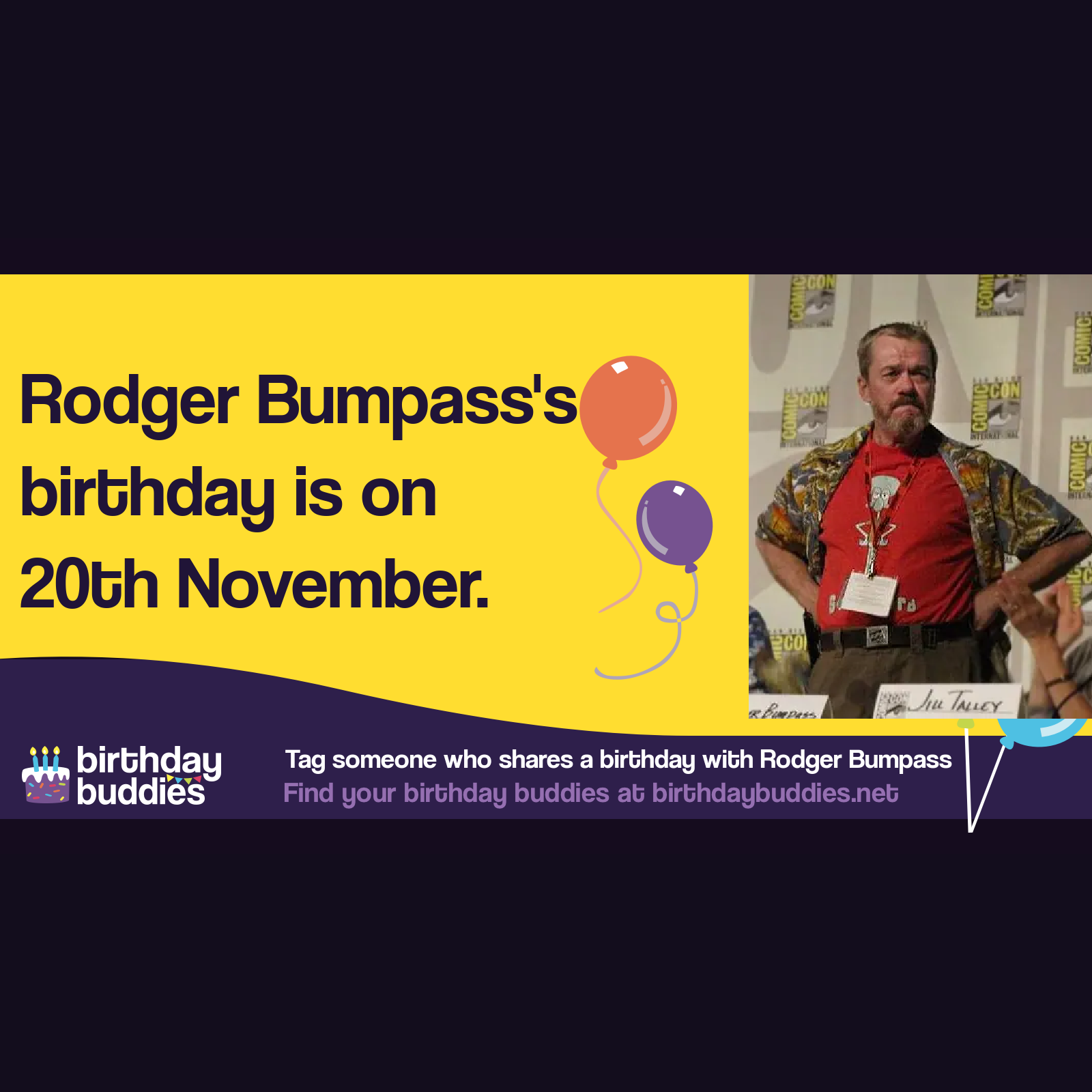 Rodger Bumpass's birthday is 20th November 1951