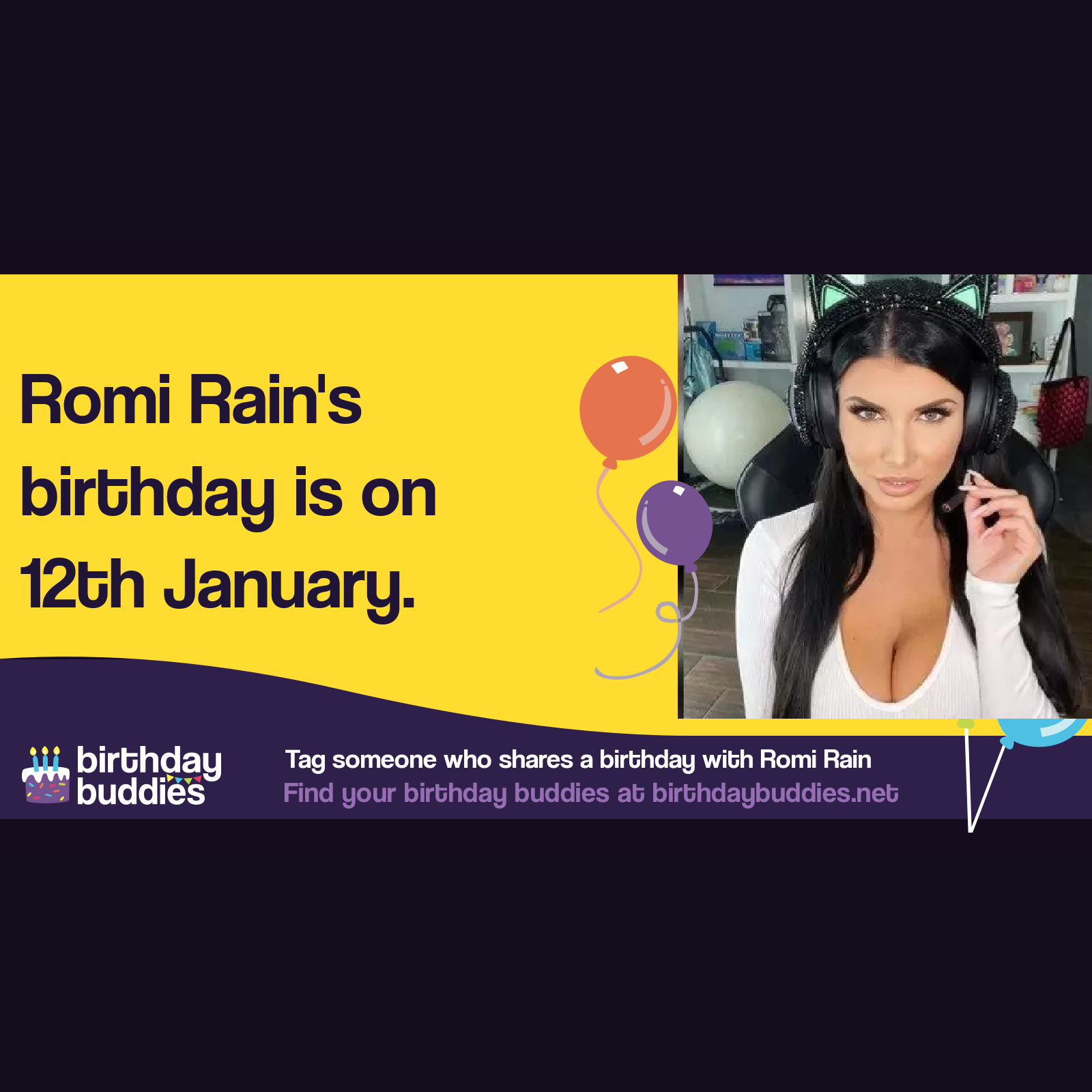 Romi Rain S Birthday Is 12th January 1988