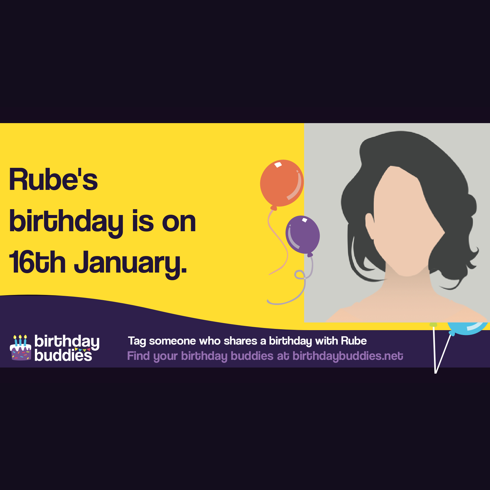 Rube's birthday is 16th January 2006
