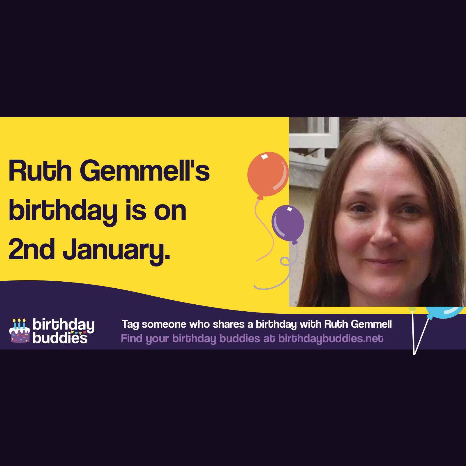 Ruth Gemmell's birthday is 2nd January 1967