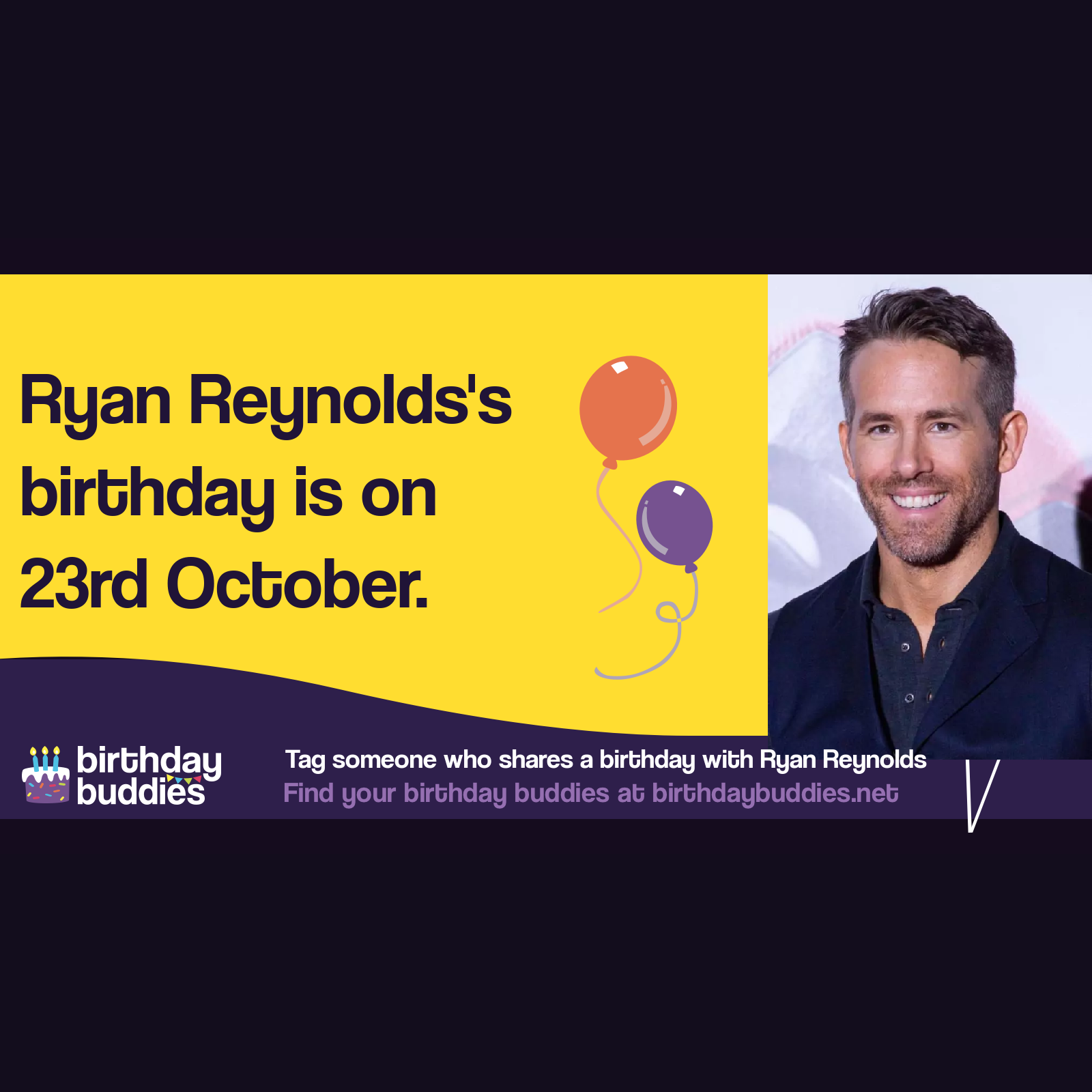 Ryan Reynolds’s birthday is 23rd October 1976