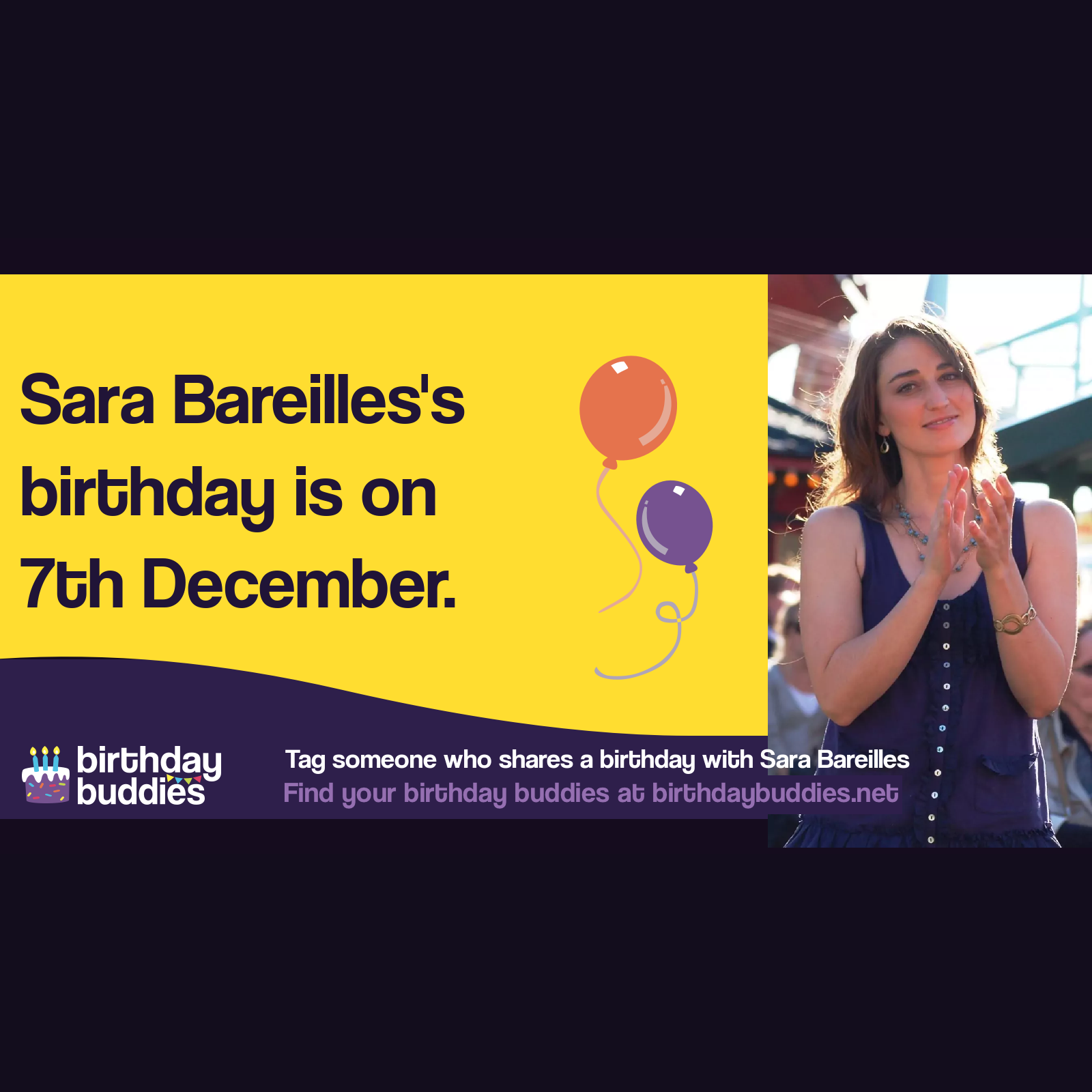 Sara Bareilles’s birthday is 7th December 1979