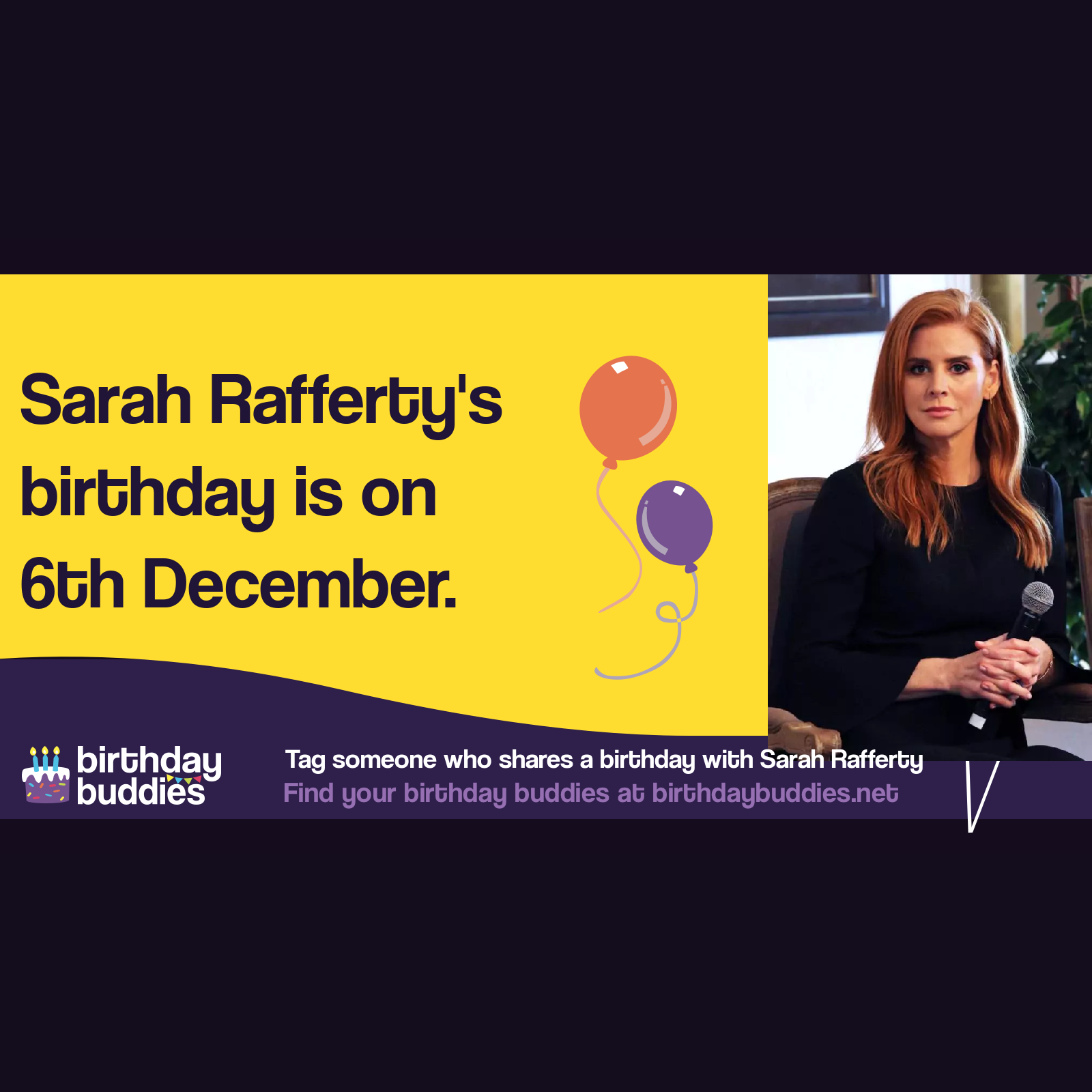 Sarah Rafferty’s birthday is 6th December 1972