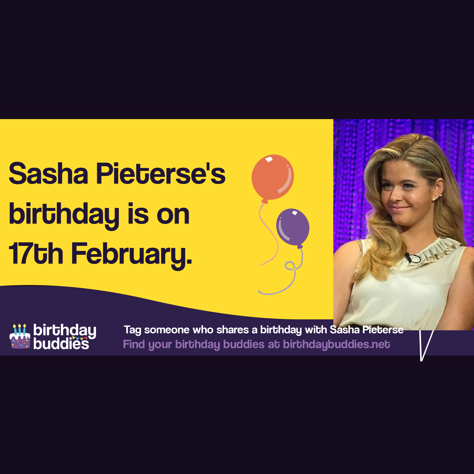 Sasha Pieterse’s birthday is 17th February 1996