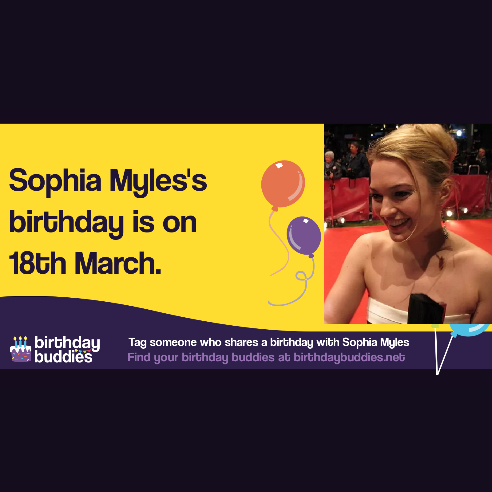 Sophia Myless Birthday Is 18th March 1980