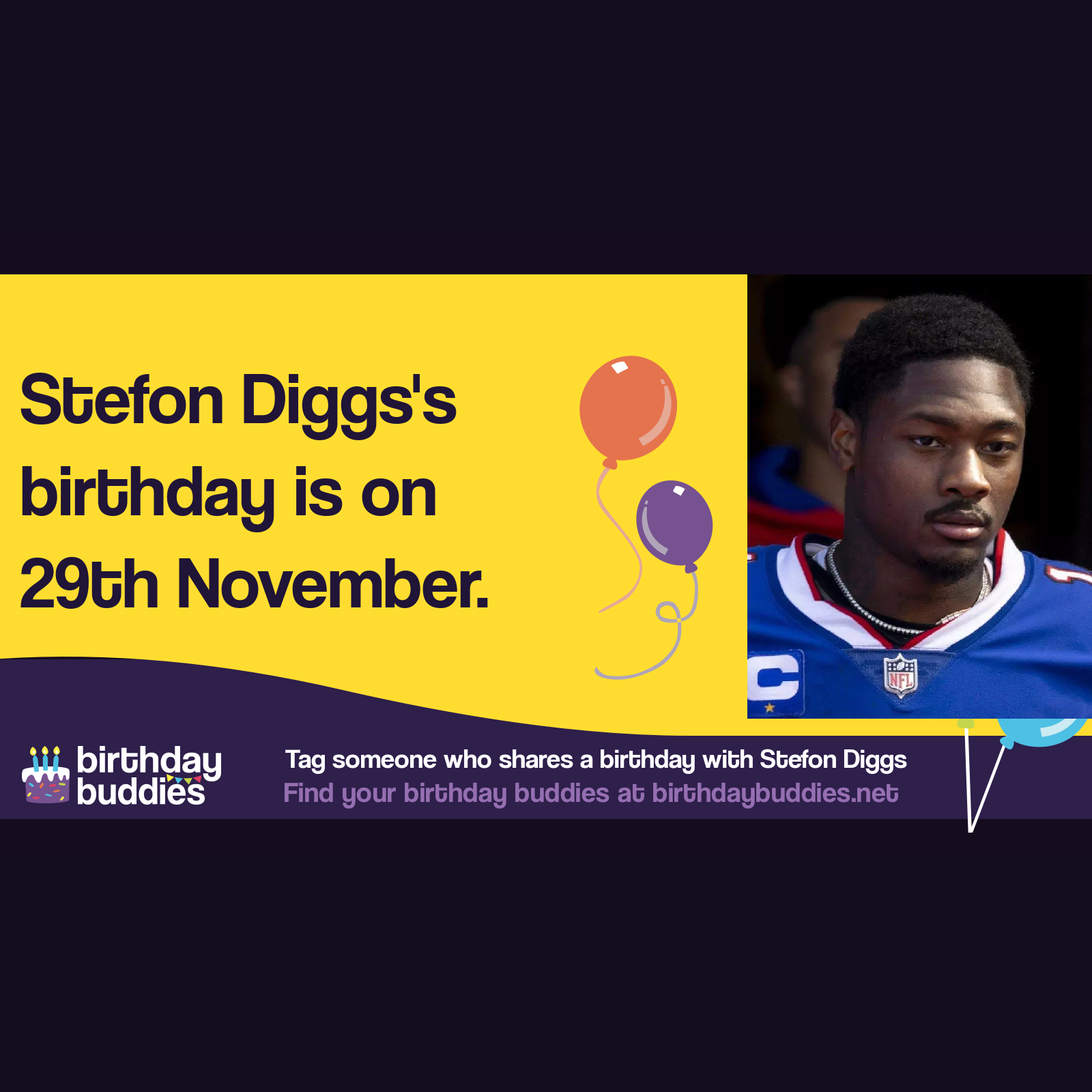 Stefon diggs s birthday is 29th november 1993