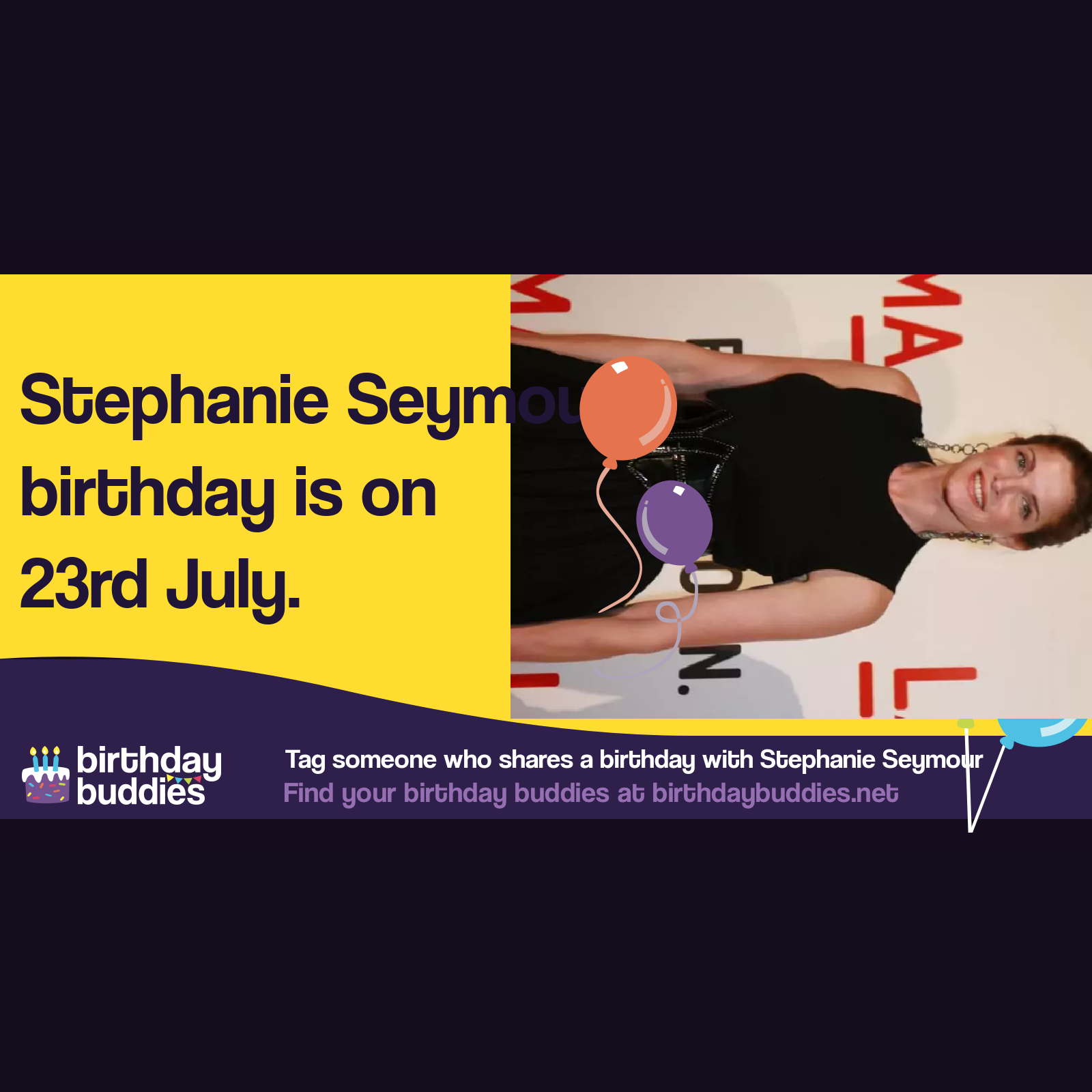 Stephanie Seymour’s birthday is 23rd July 1968