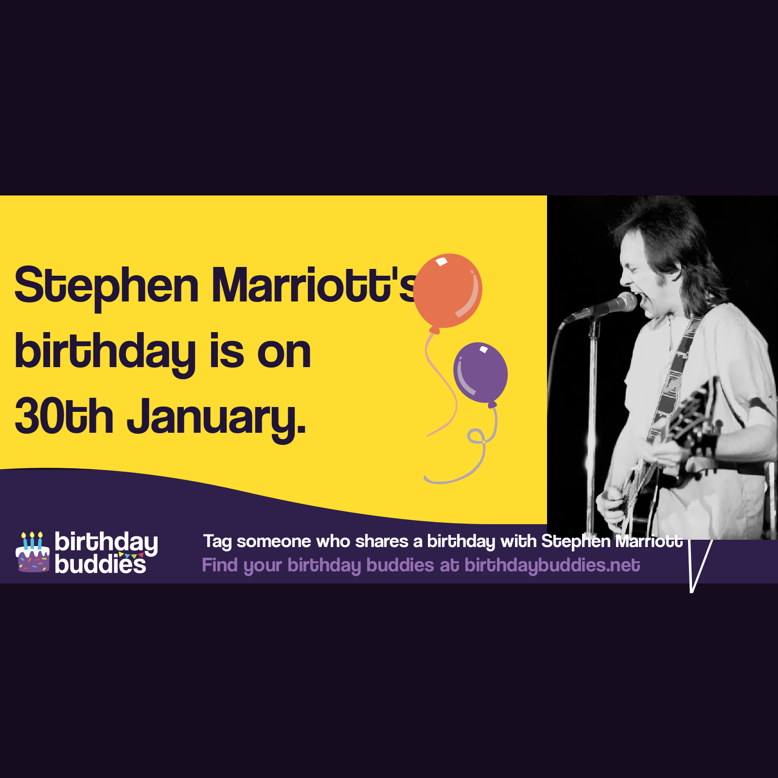 Stephen Marriott’s birthday was 30th January 1947