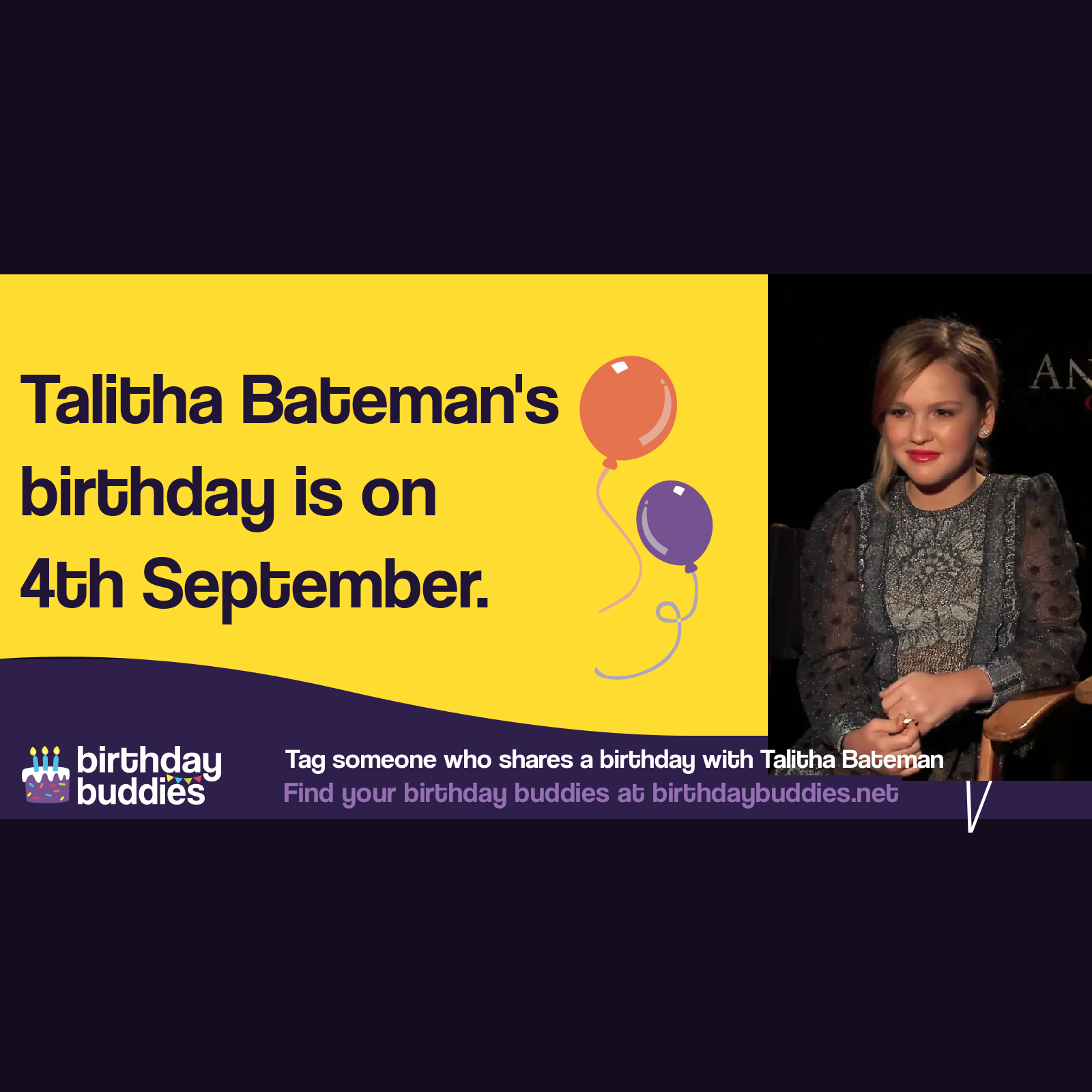 Talitha Bateman's birthday is 4th September 2001