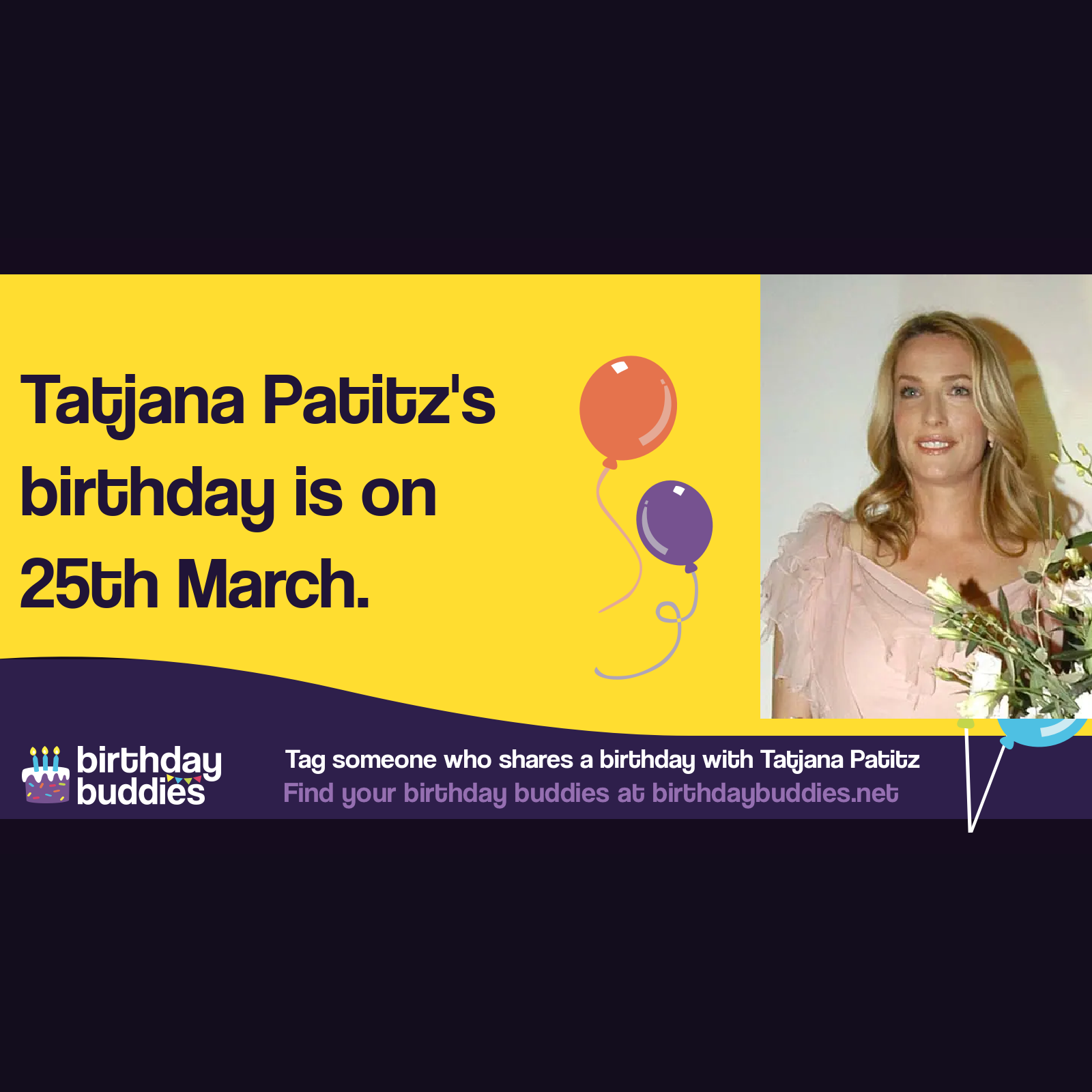 Tatjana Patitz's birthday was 25th March 1966