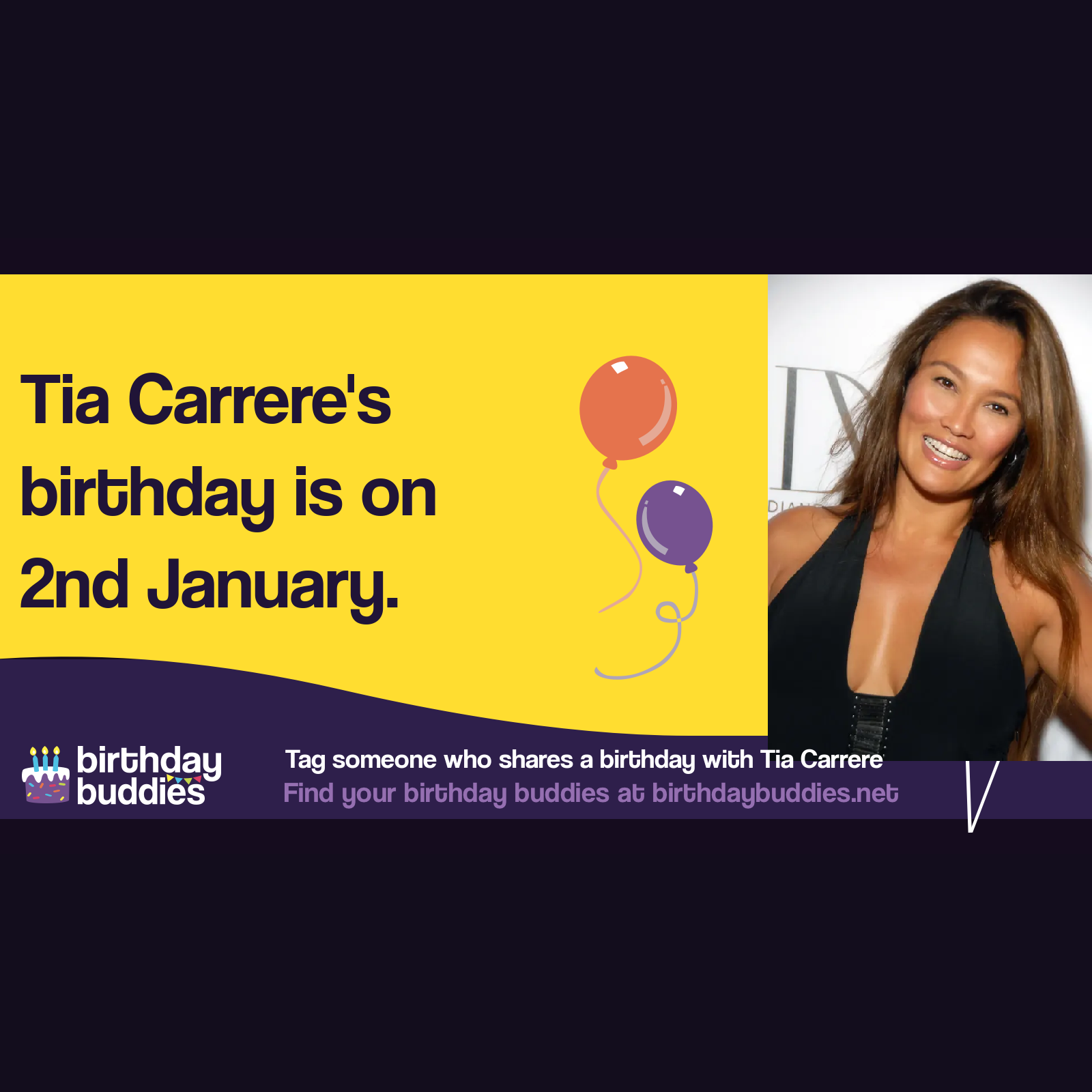 Tia Carrere’s birthday is 2nd January 1967