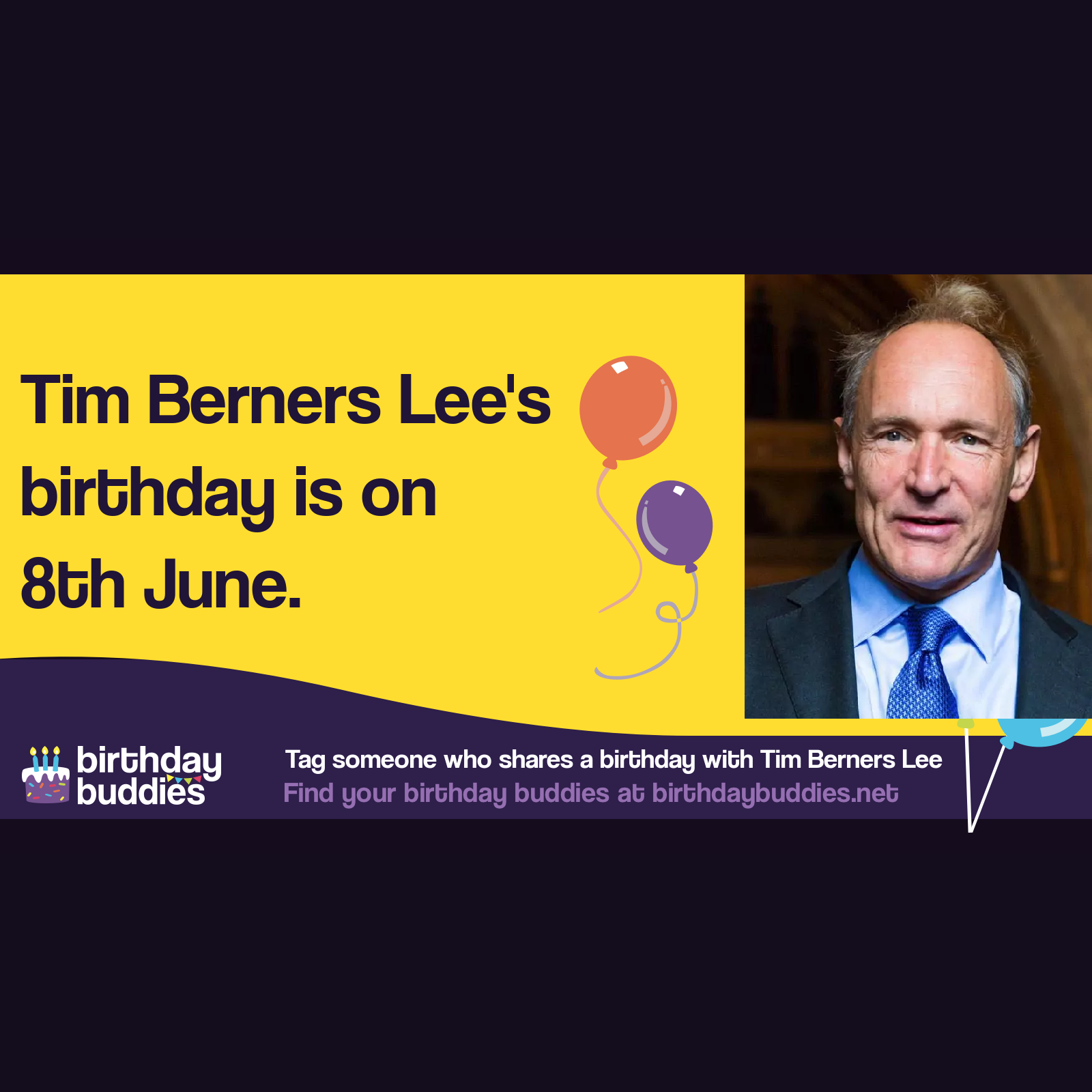 Tim Berners Lee's birthday is 8th June 1955