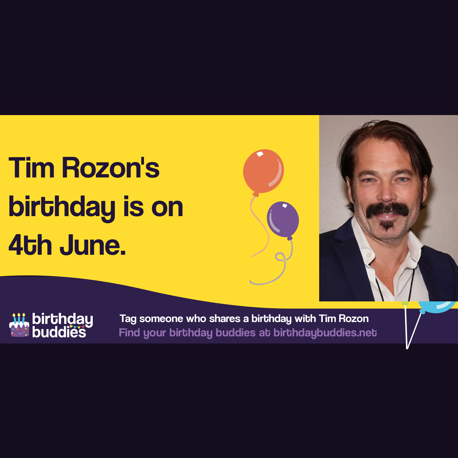 Tim Rozon's birthday is 4th June 1976