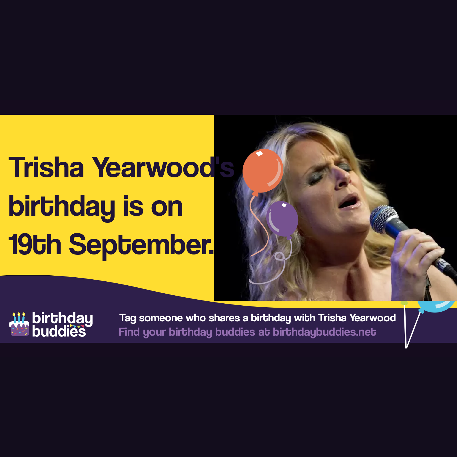 Trisha Yearwood’s birthday is 19th September 1964