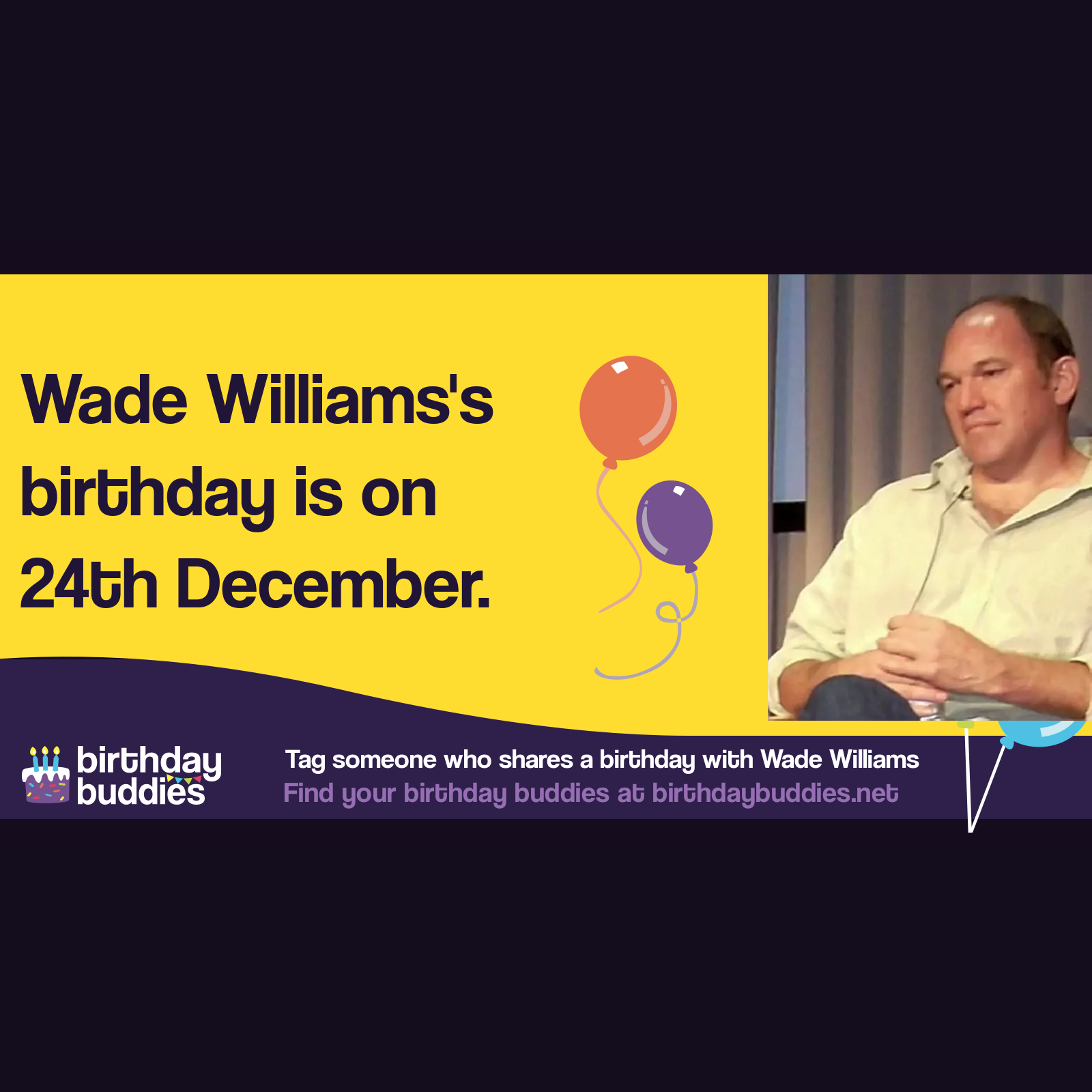 Wade Williams&rsquo;s birthday is 24th December 1961