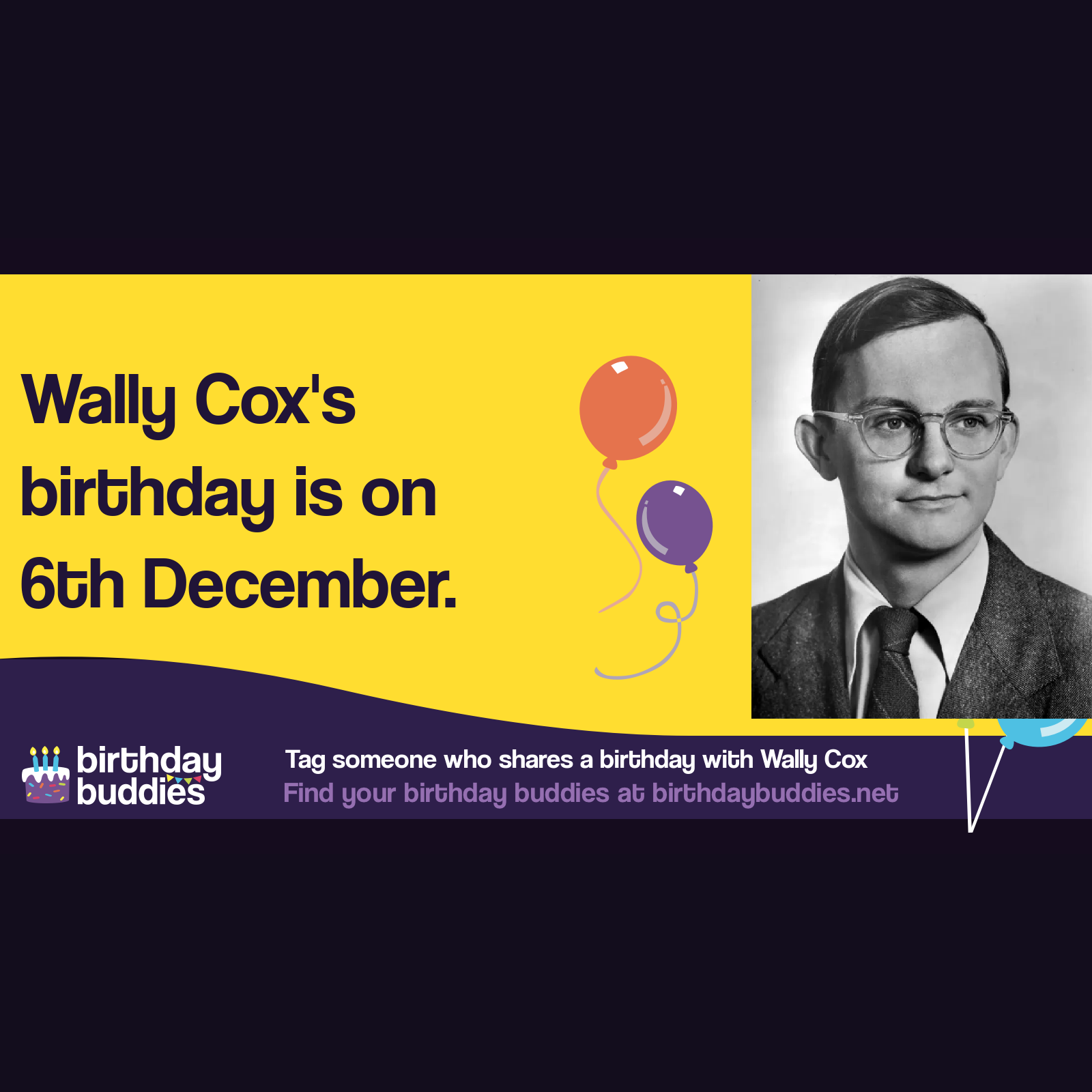 Wally Cox’s birthday was 6th December 1924