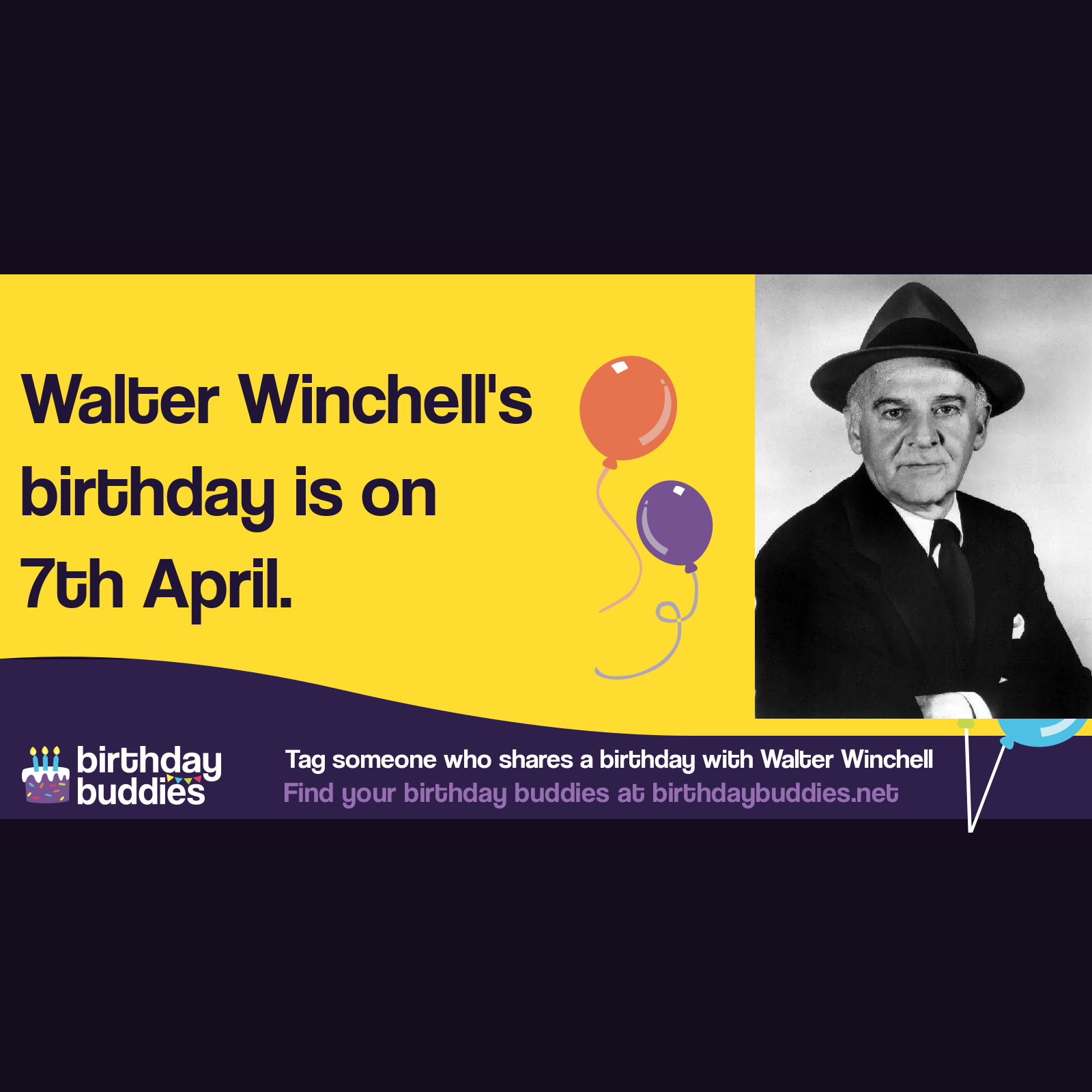 Walter Winchell's birthday was 7th April 1897