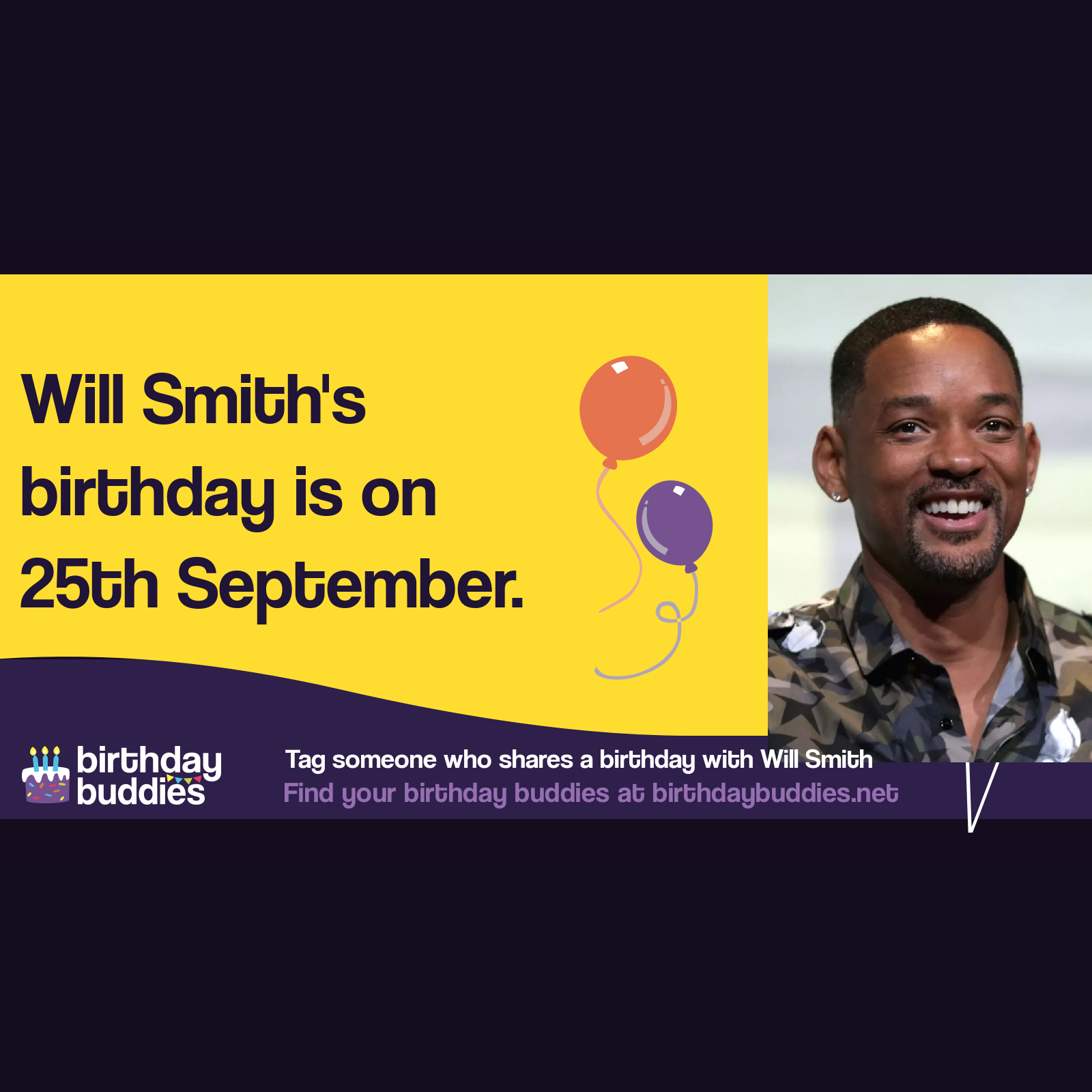 Will Smith’s birthday is 25th September 1968