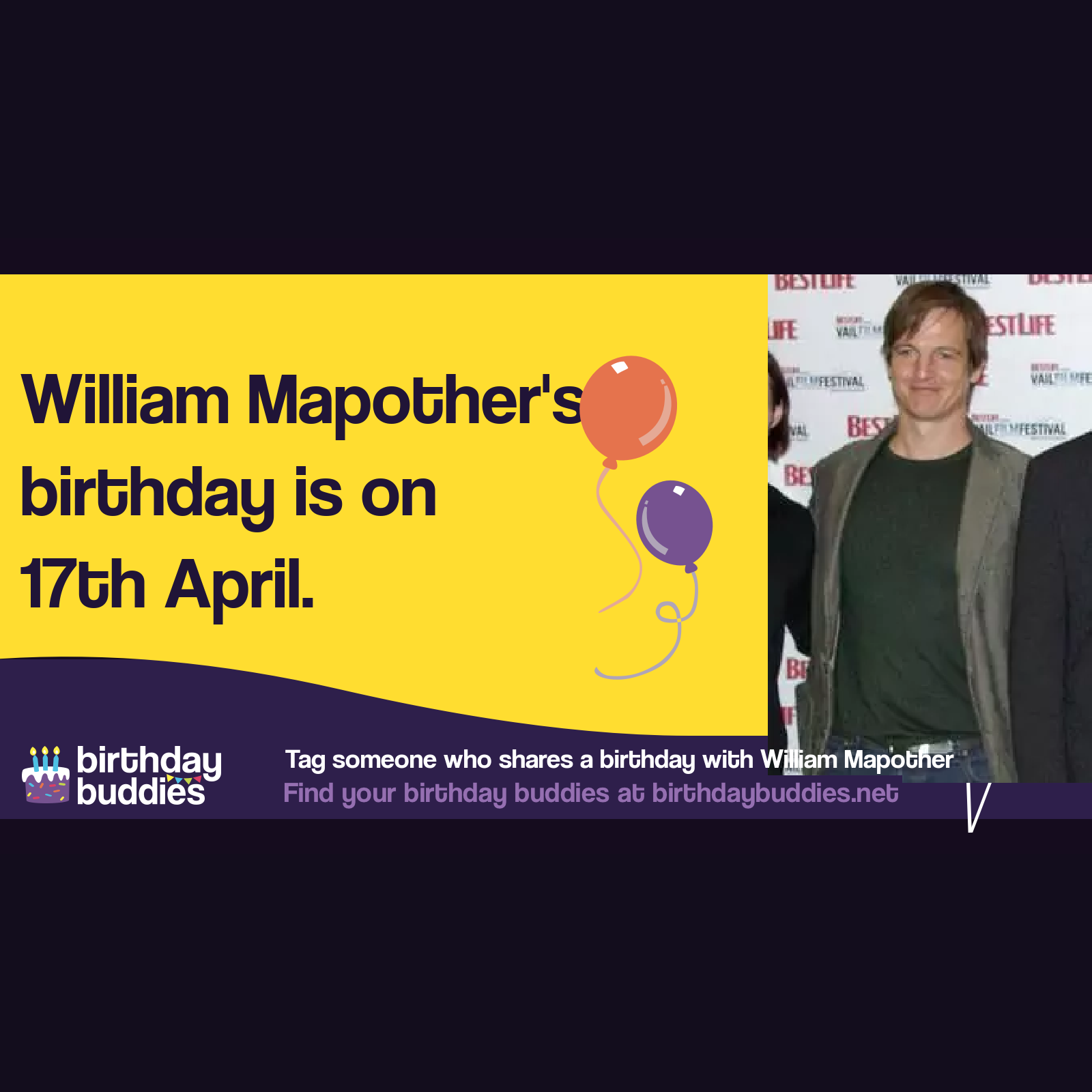 William Mapother&rsquo;s birthday is 17th April 1965