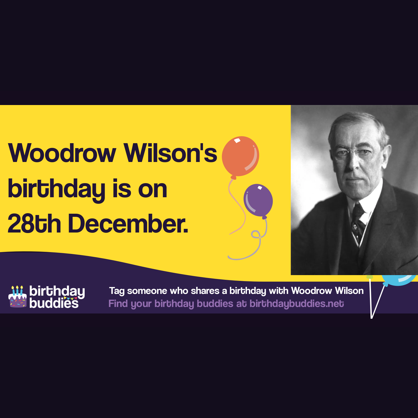 Woodrow Wilson's birthday was 28th December 1856