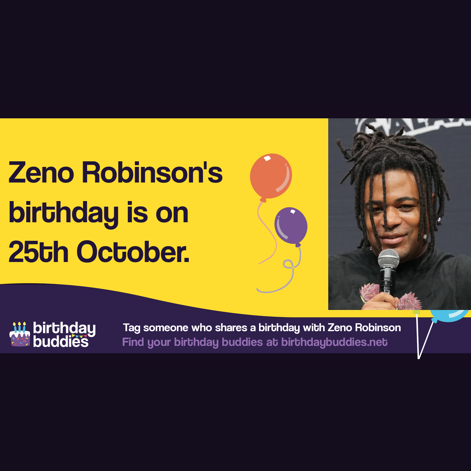 Zeno Robinson's birthday is 25th October 1993