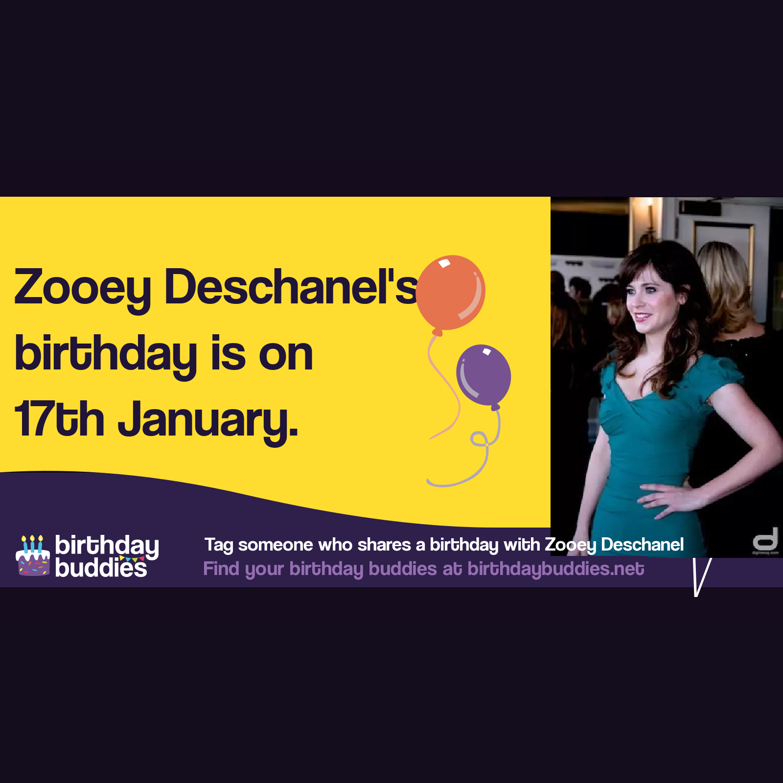 Zooey Deschanel’s birthday is 17th January 1980